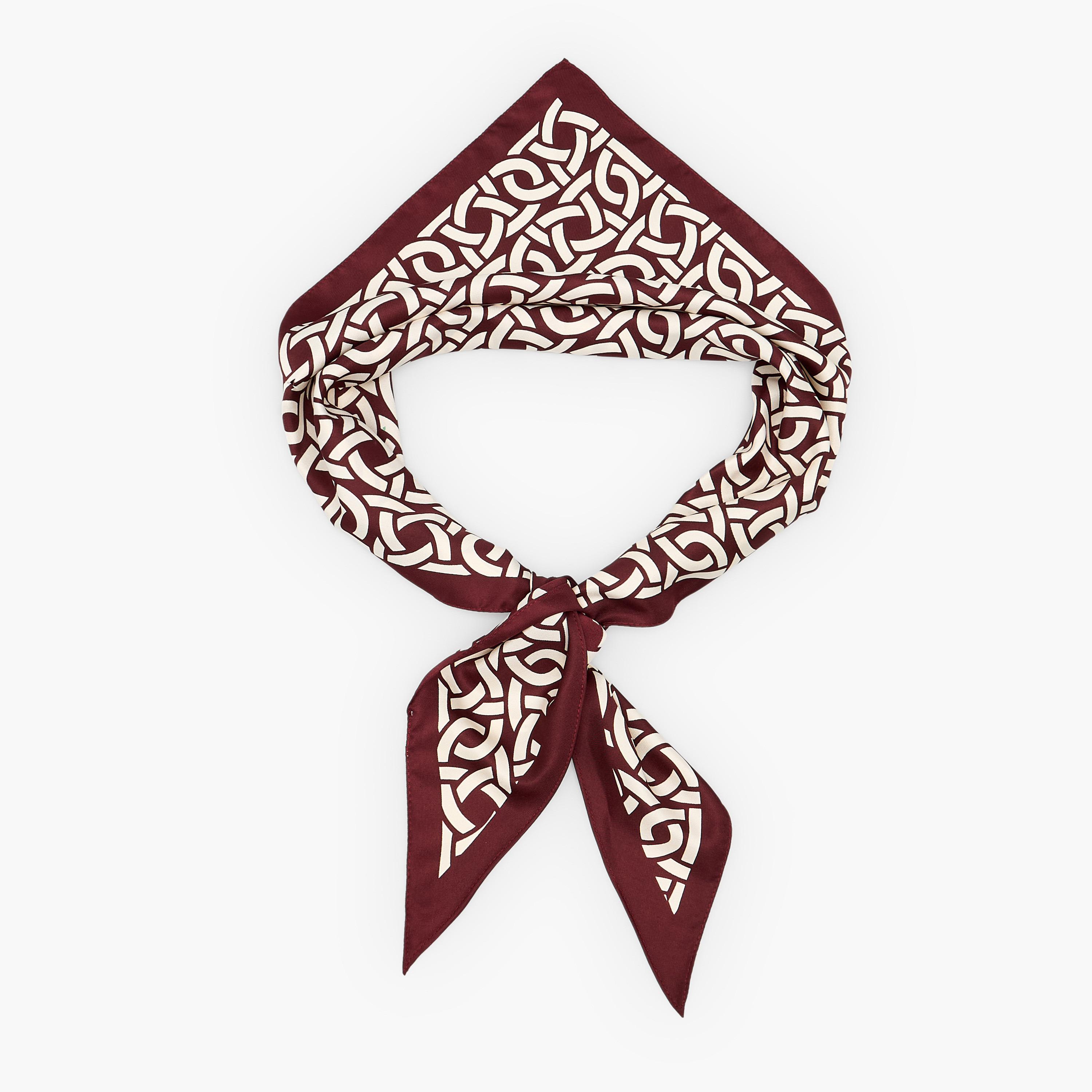 Triangular Scarf Satin Chain-Link Print-women-clothingaccessories-scarves-image-3