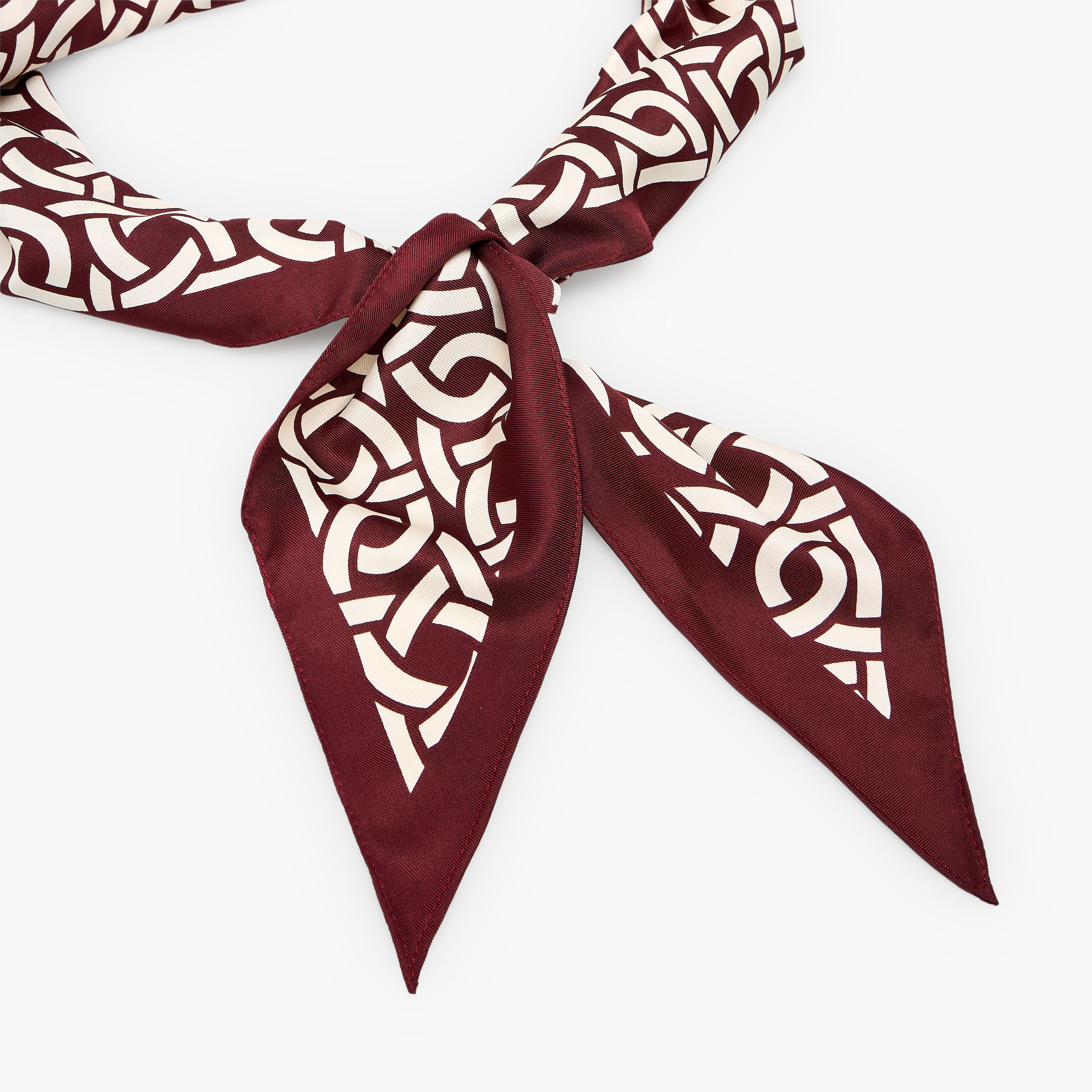 Triangular Scarf Satin Chain-Link Print-women-clothingaccessories-scarves-image-5