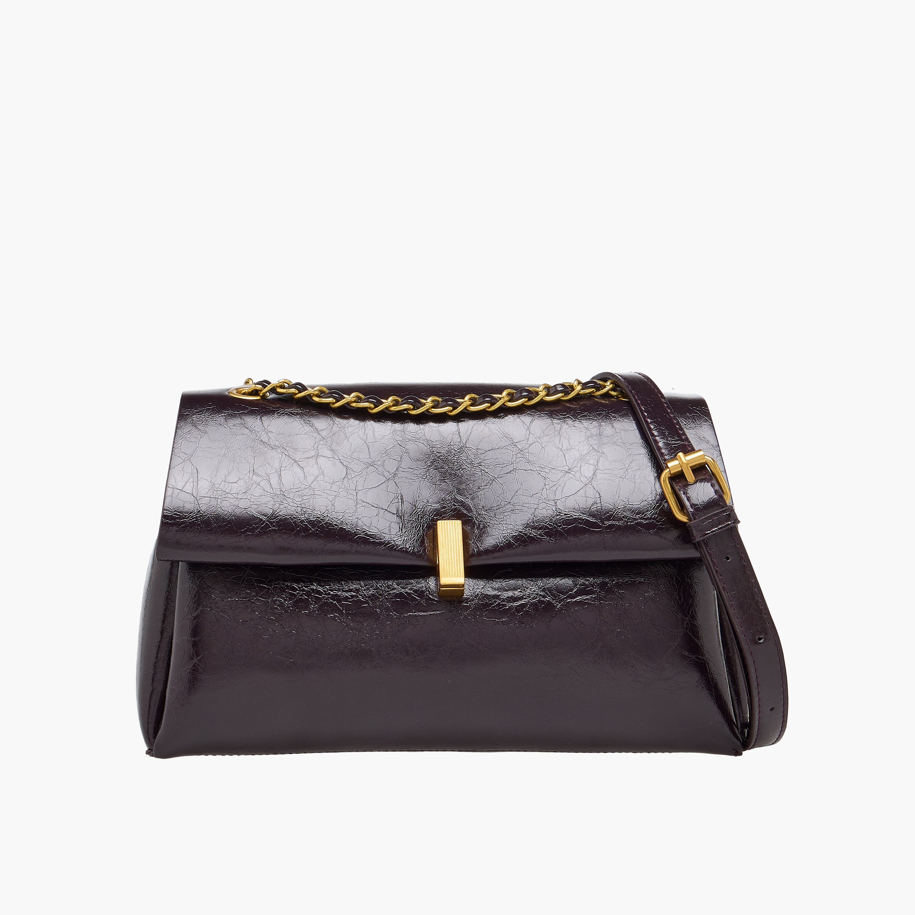 حقيبة كروس بارزة الملمس بحزام سلسلة-women-bagsandwallets-handbags-image-1
