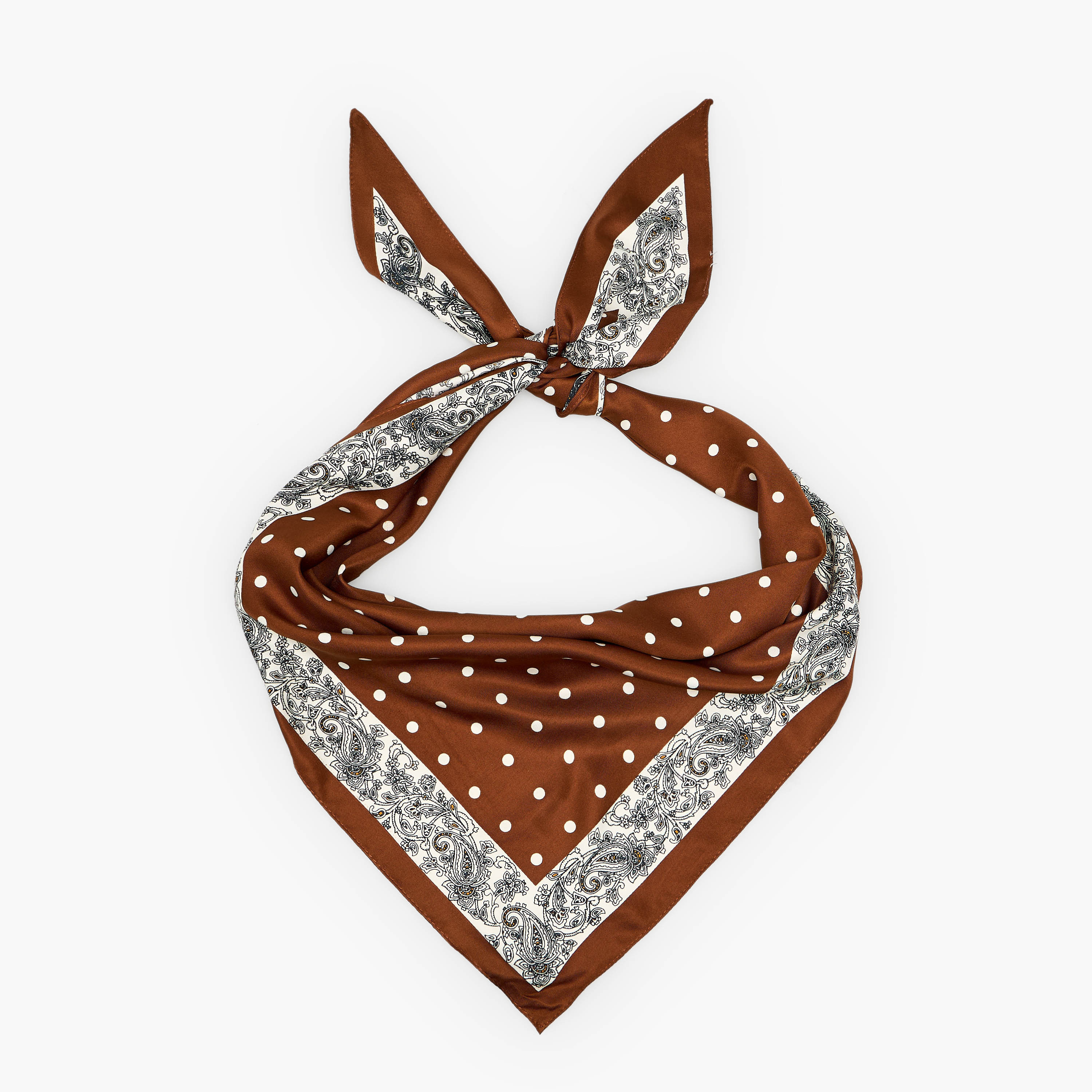 Triangular Scarf Satin Polka Dot Print-women-clothingaccessories-scarves-image-1