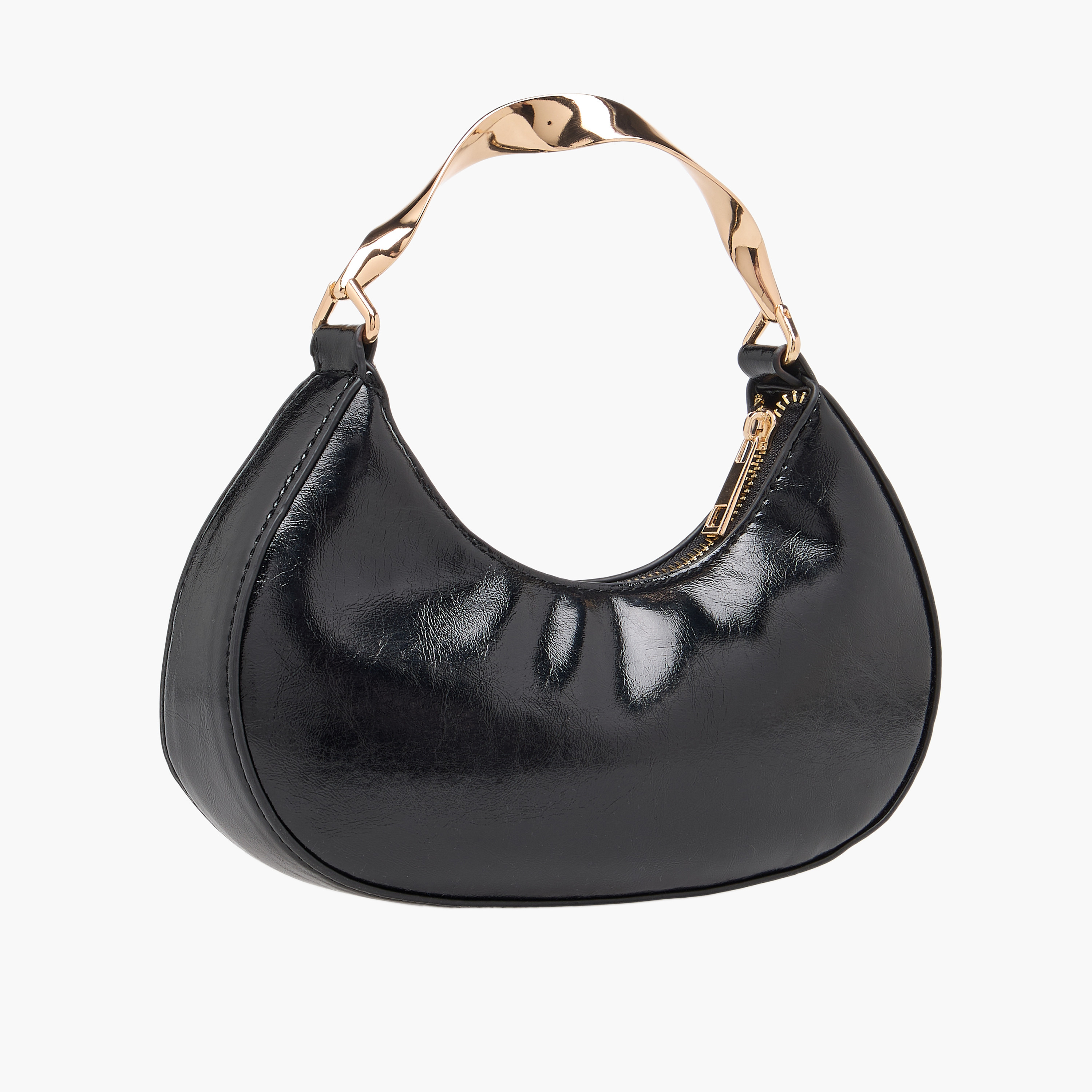 حقيبة كلاتش بارزة الملمس بمقبض معدني ملتف-women-bagsandwallets-handbags-image-3