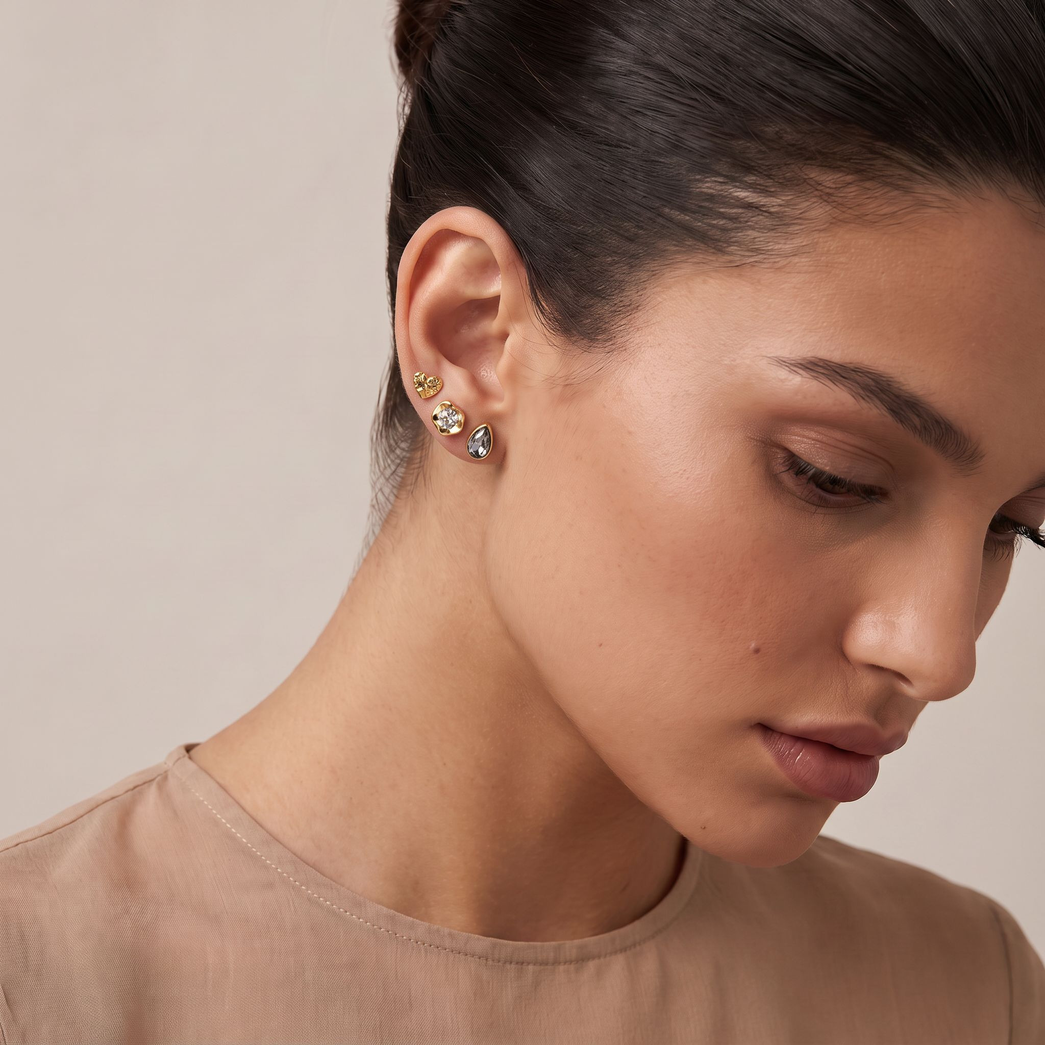 Pack of 20 Gold Tone Assorted Stud Earrings with Pushback Closure-women-watchesandjewellery-jewellery-earrings-image-2
