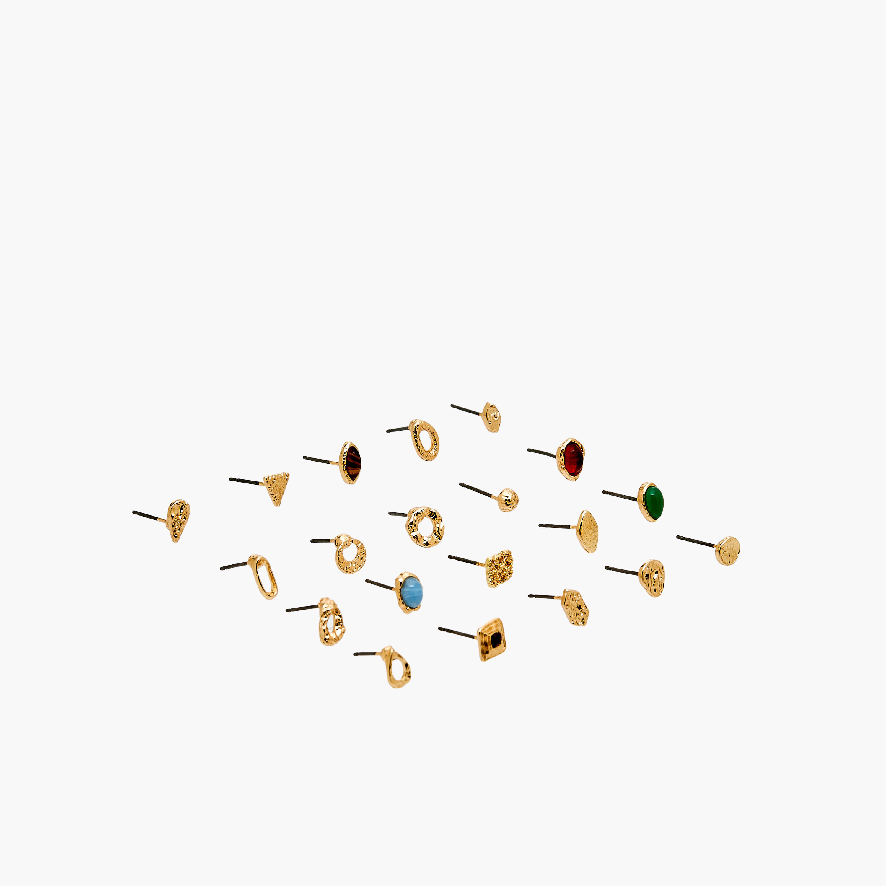 Pack of 20 Gold Tone Assorted Stud Earrings with Pushback Closure-women-watchesandjewellery-jewellery-earrings-image-3