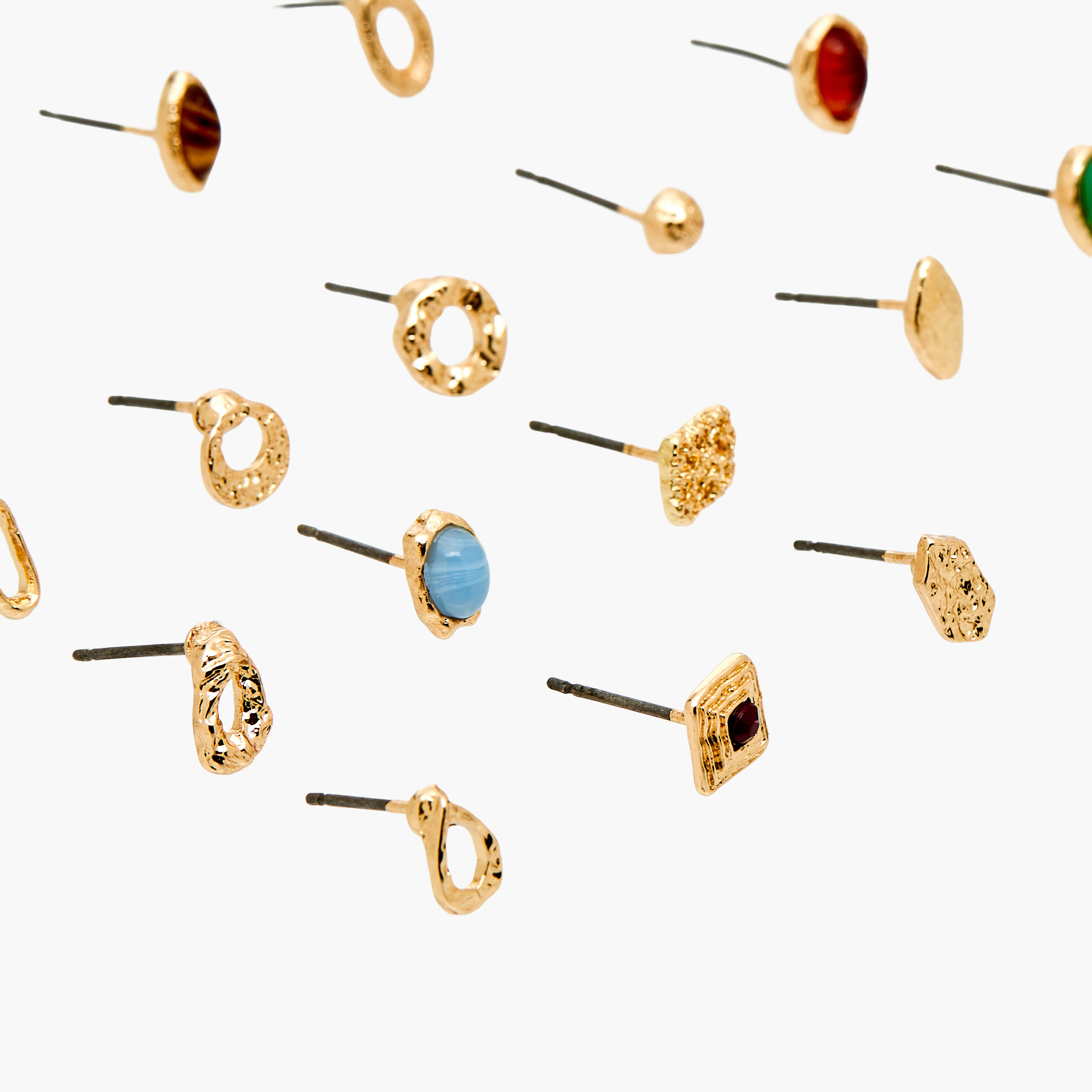 Pack of 20 Gold Tone Assorted Stud Earrings with Pushback Closure-women-watchesandjewellery-jewellery-earrings-image-4