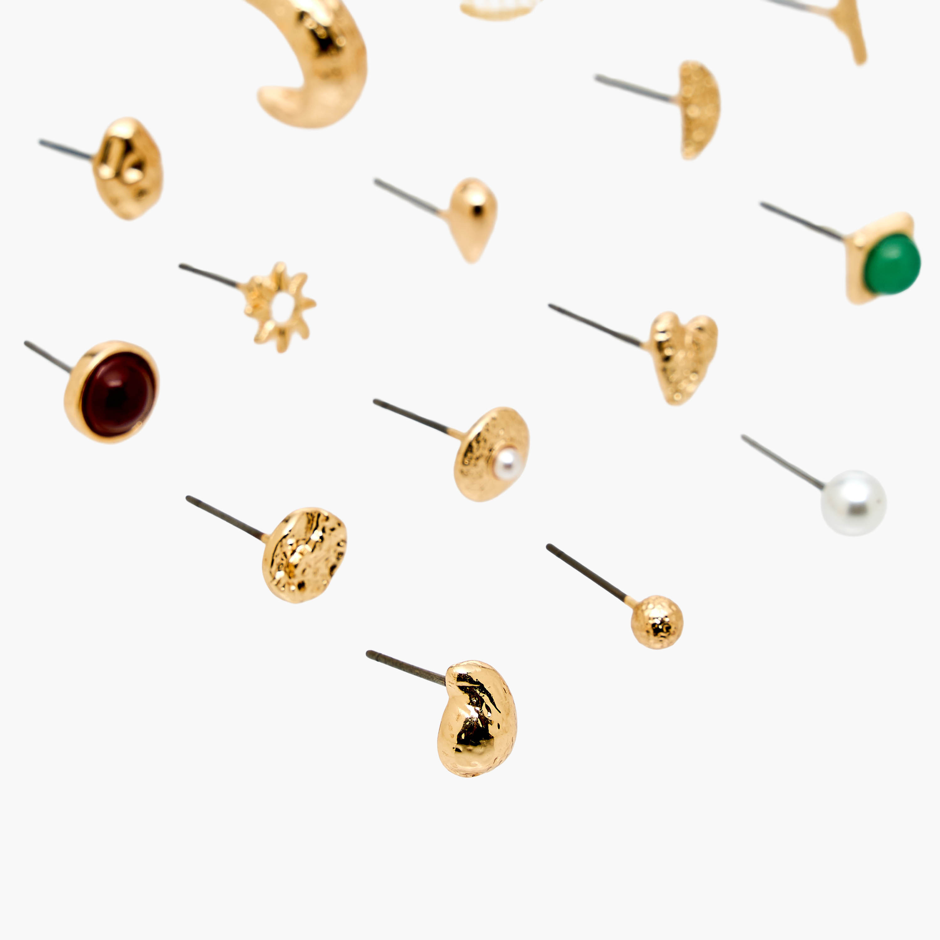 Pack of 20 Gold Tone Assorted Stud Earrings with Pushback Closure-women-watchesandjewellery-jewellery-earrings-image-4