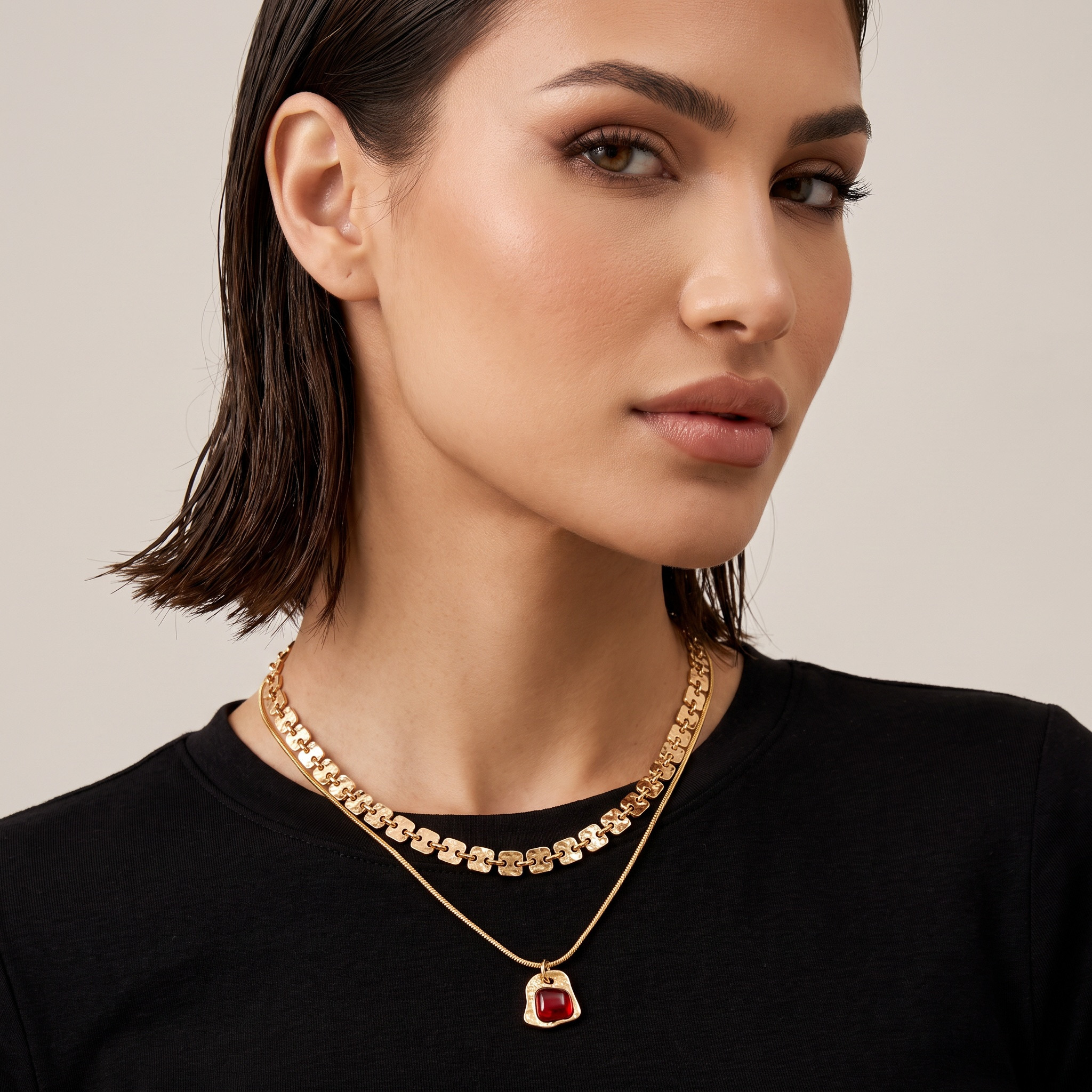 Gold Tone Pendant Necklace with Lobster Clasp Closure-women-watchesandjewellery-jewellery-necklacesandpendants-image-2