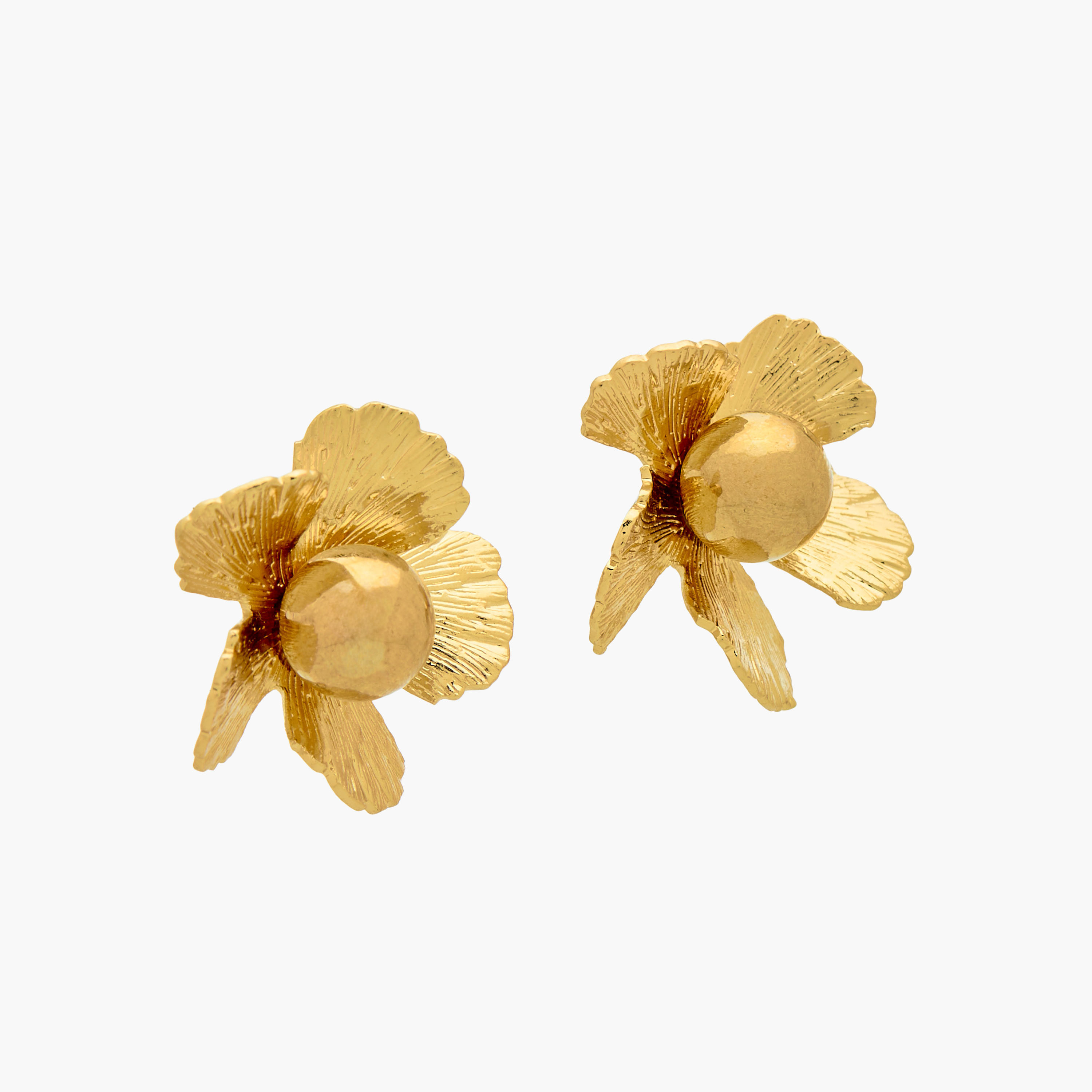 Pack of 2 Gold Tone Floral Stud Earrings with Pushback Closure-women-watchesandjewellery-jewellery-earrings-image-3
