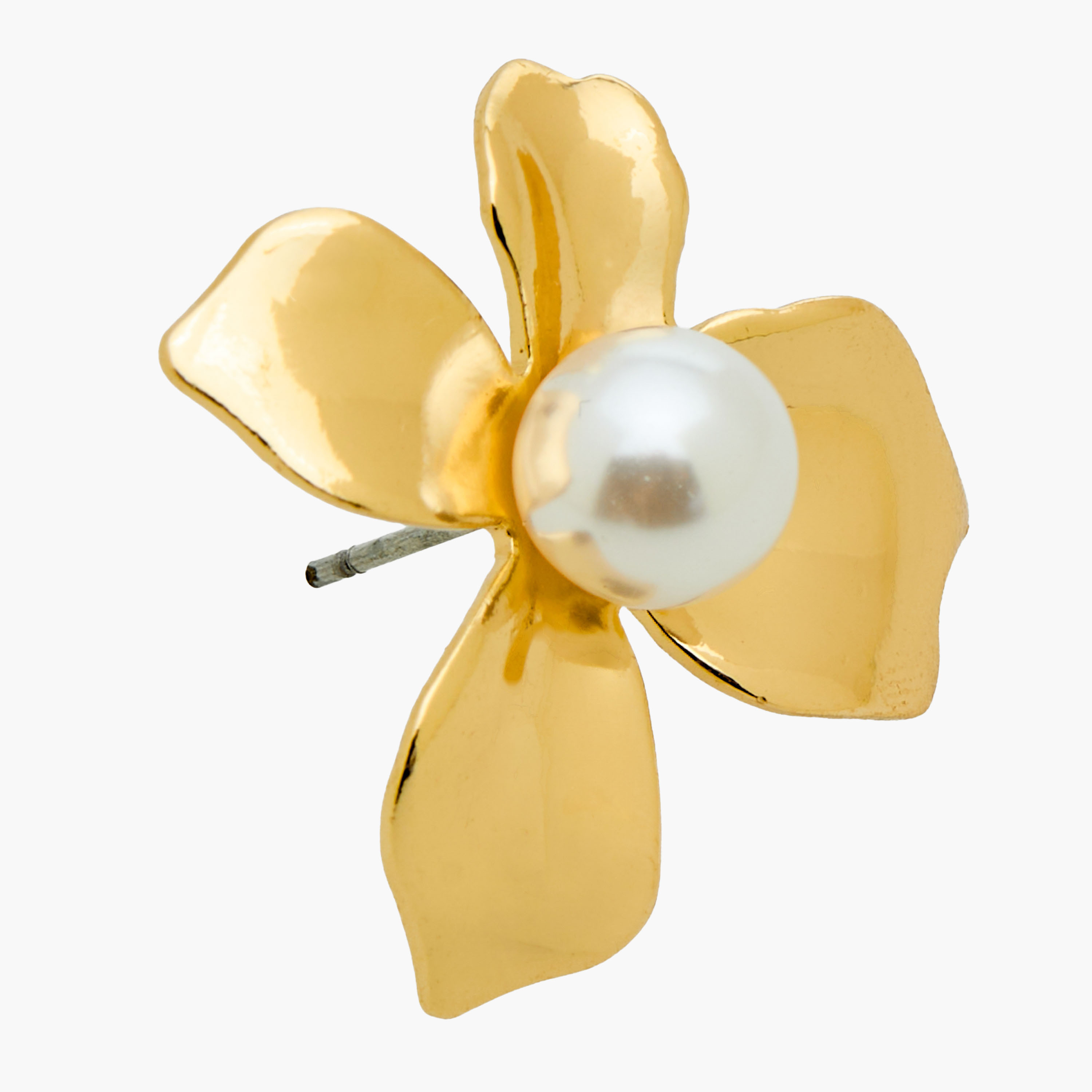 Pack of 2 Gold Tone Floral Stud Earrings with Pushback Closure-women-watchesandjewellery-jewellery-earrings-image-4