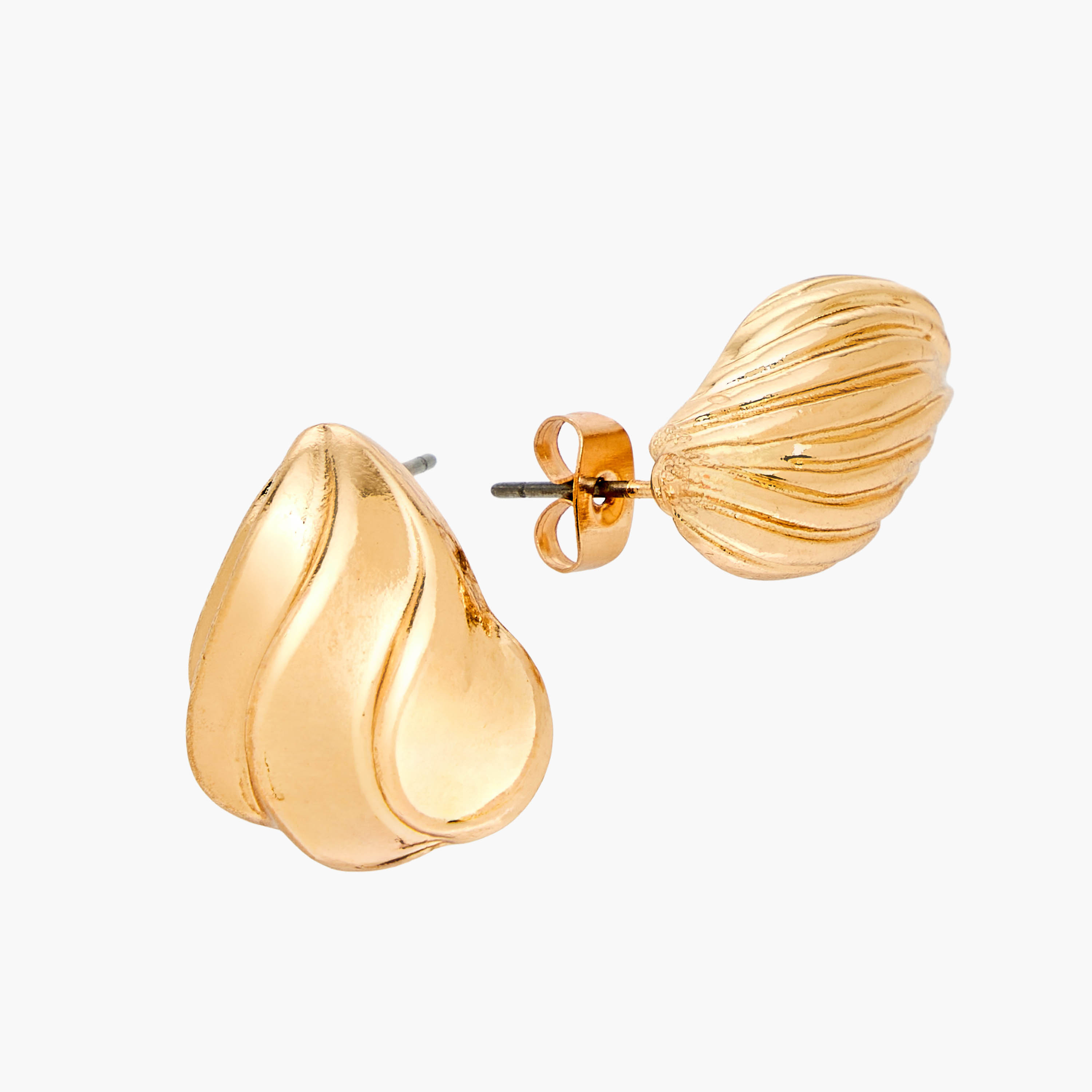 Pack of 2 Gold Tone Textured Stud Earrings with Pushback Closure-women-watchesandjewellery-jewellery-earrings-image-6