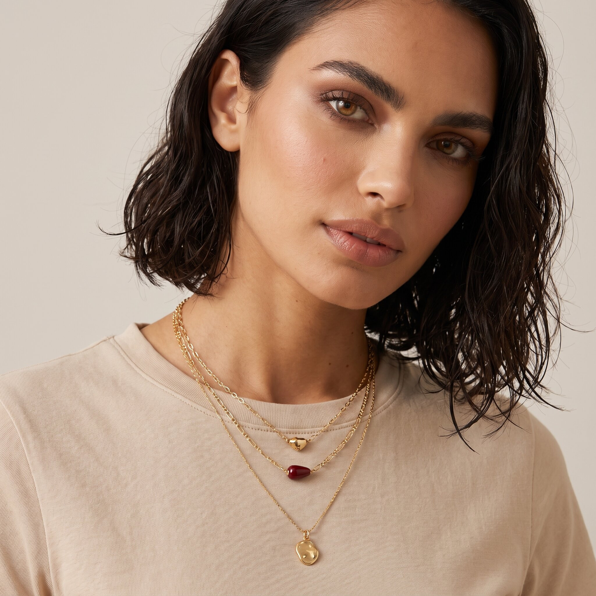 Gold Tone Pendant Necklace with Lobster Clasp Closure-women-watchesandjewellery-jewellery-necklacesandpendants-image-2