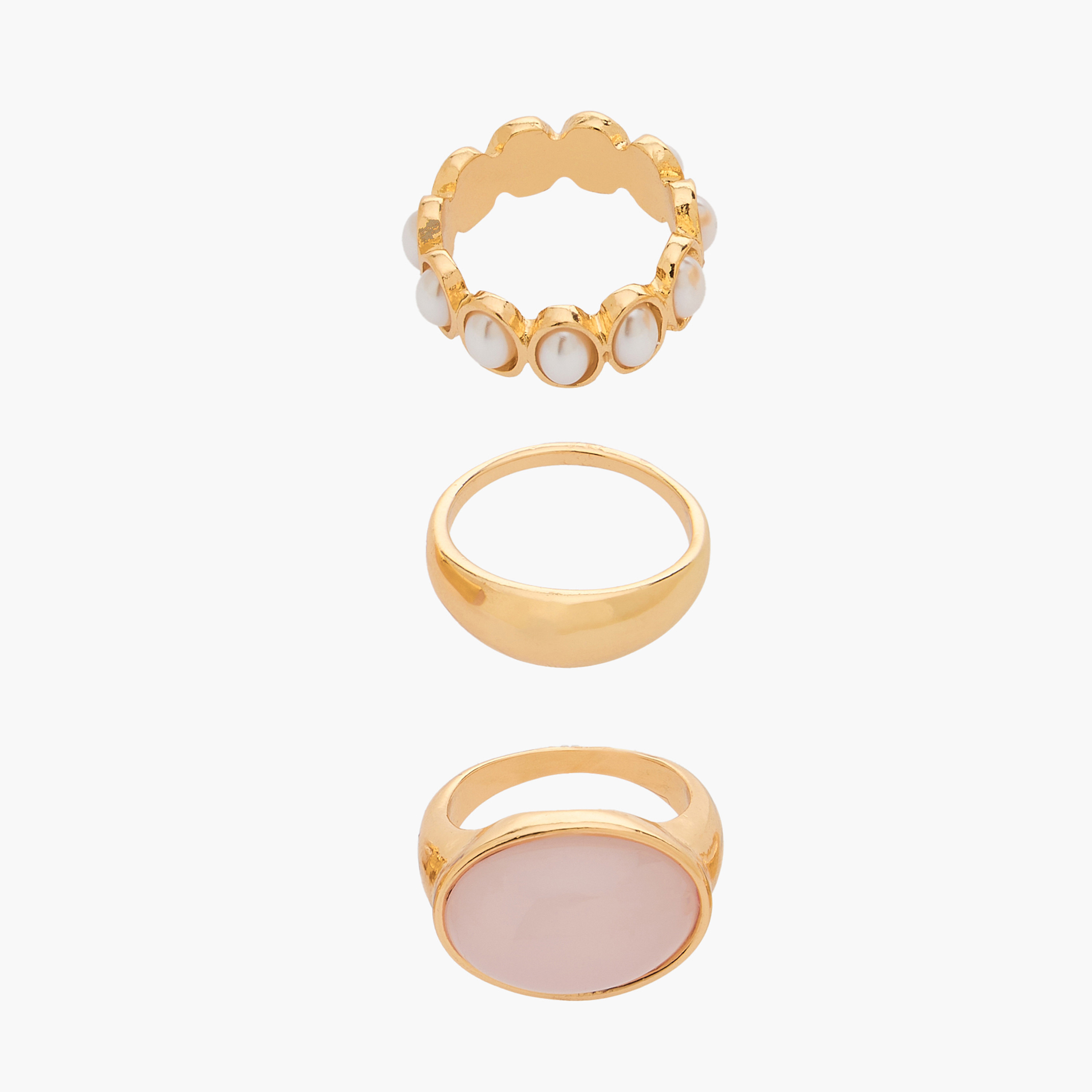 Set of 3 - Assorted Gold Tone Ring-women-watchesandjewellery-jewellery-rings-image-1