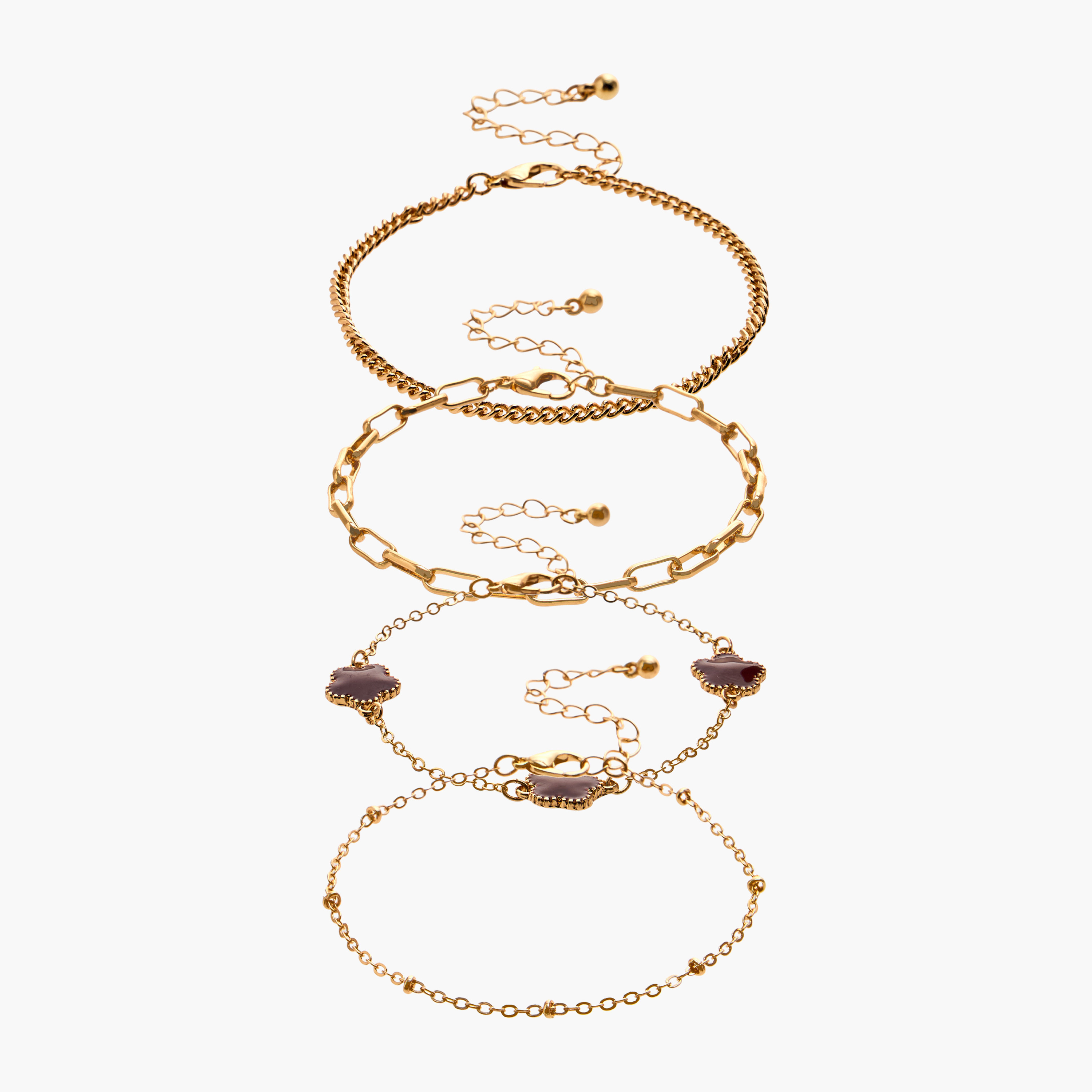 Pack of 4 Gold Tone Assorted Bracelet-women-watchesandjewellery-jewellery-banglesandbracelets-image-1
