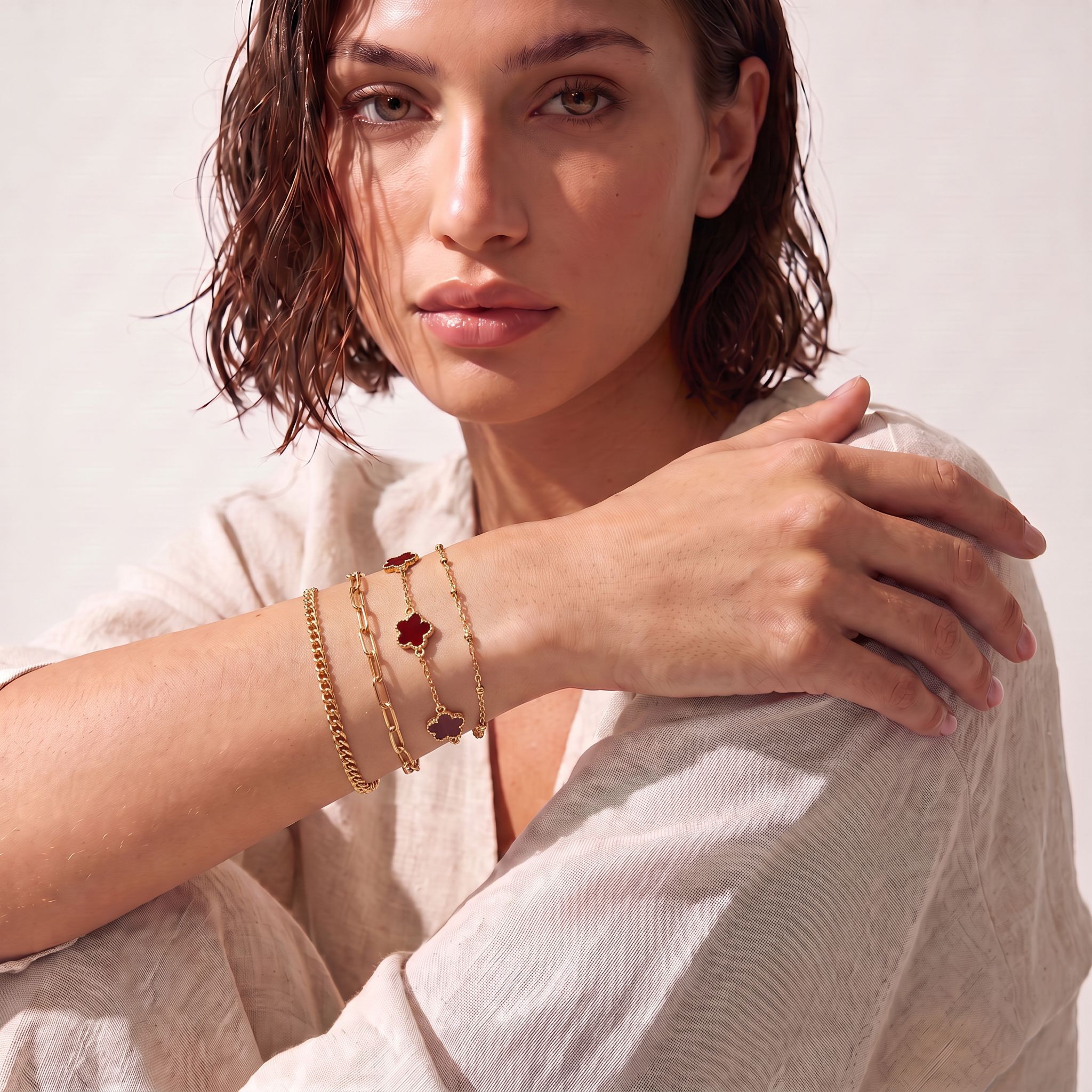 Pack of 4 Gold Tone Assorted Bracelet-women-watchesandjewellery-jewellery-banglesandbracelets-image-2