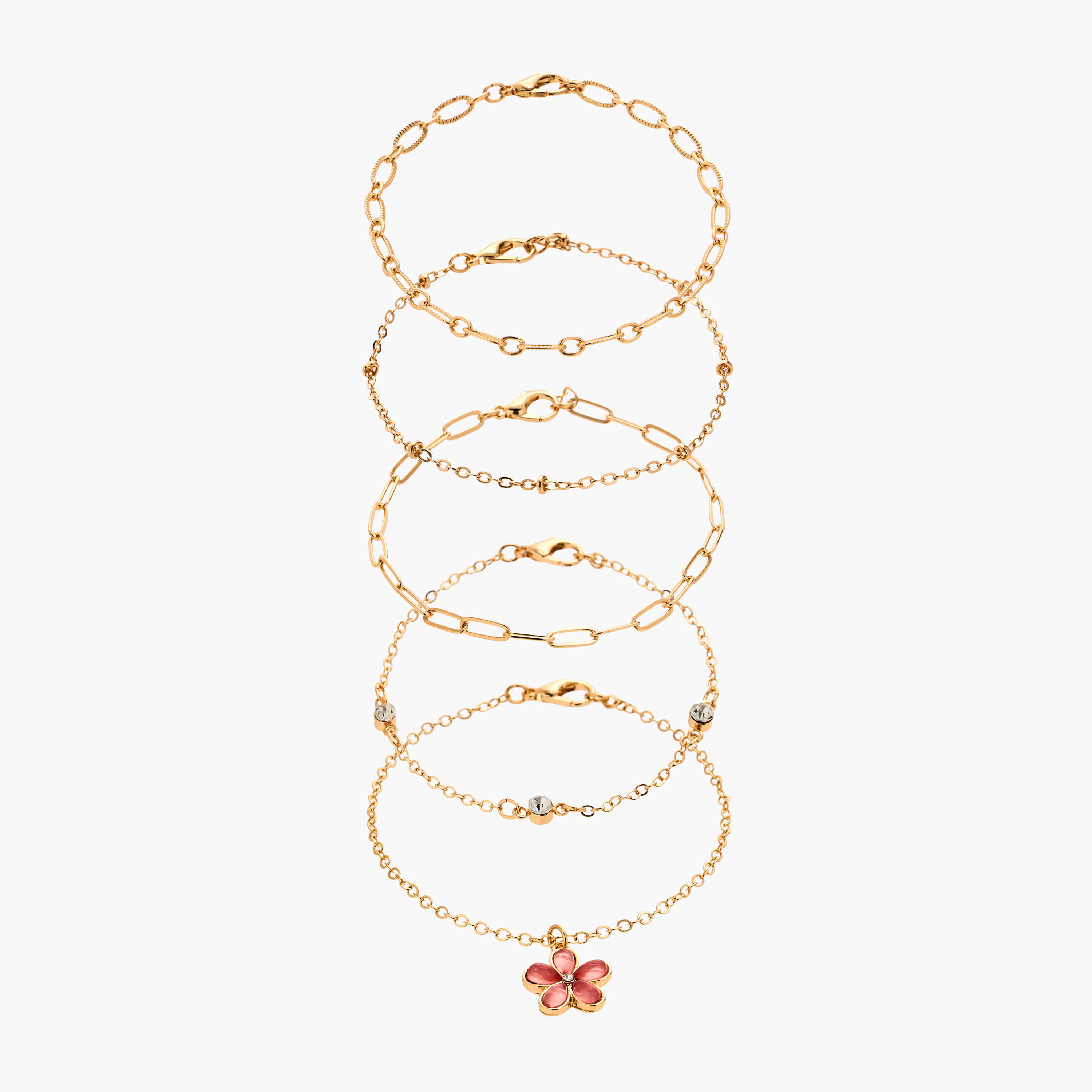 Pack of 5 Gold Tone Assorted Bracelet-women-watchesandjewellery-jewellery-banglesandbracelets-image-1