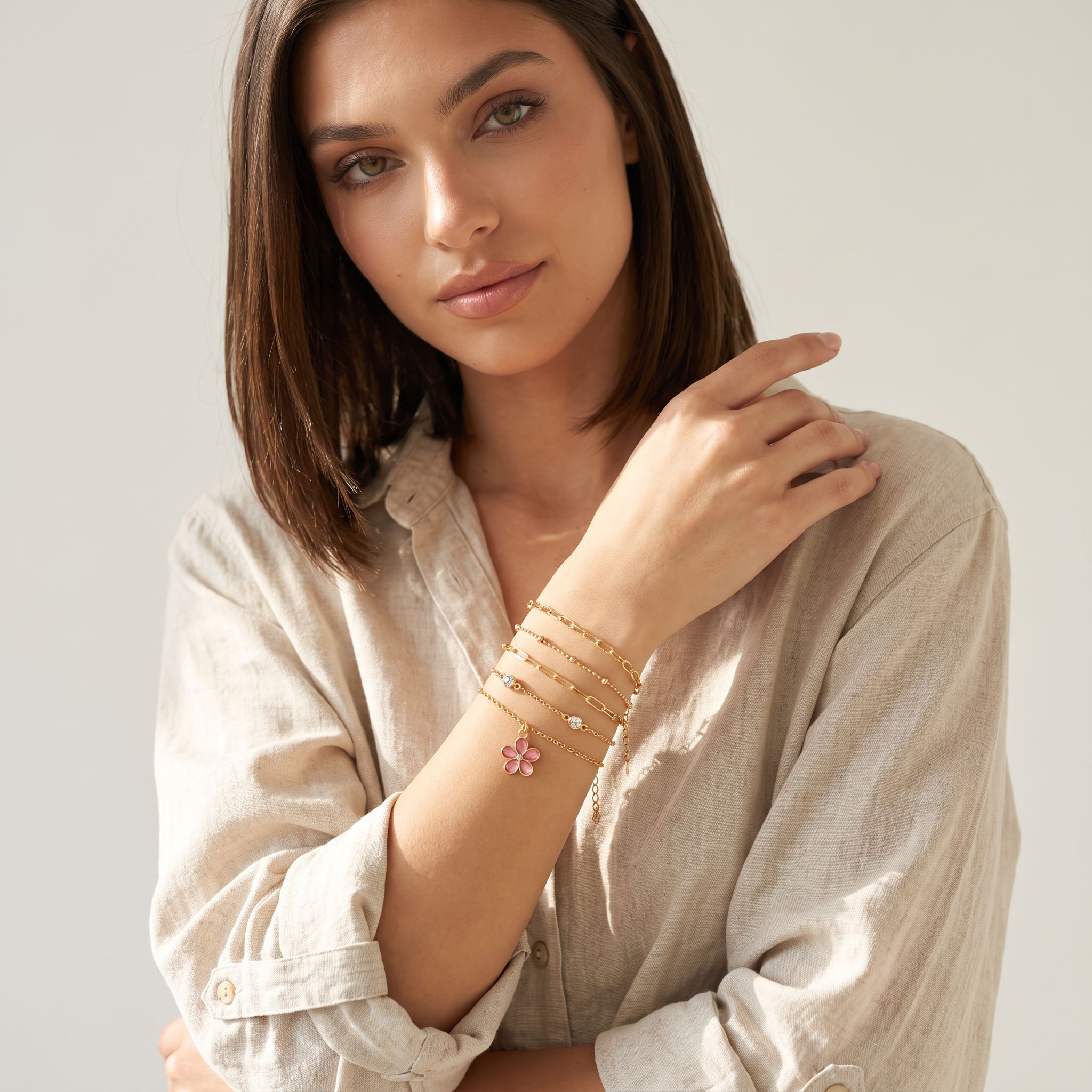 Pack of 5 Gold Tone Assorted Bracelet-women-watchesandjewellery-jewellery-banglesandbracelets-image-2