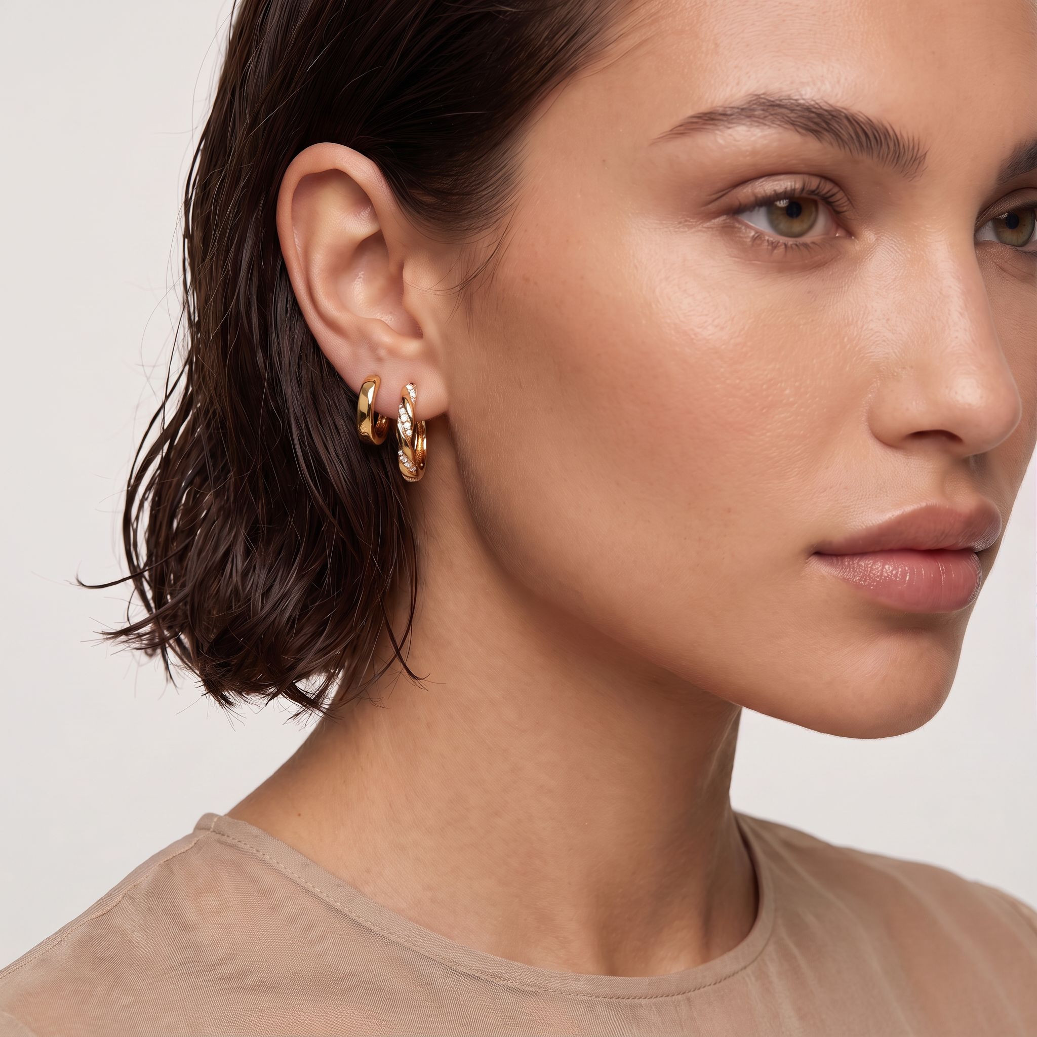 Pack of 6 Gold Tone Embellished Hoop Earrings with Pushback Closure-women-watchesandjewellery-jewellery-earrings-image-2