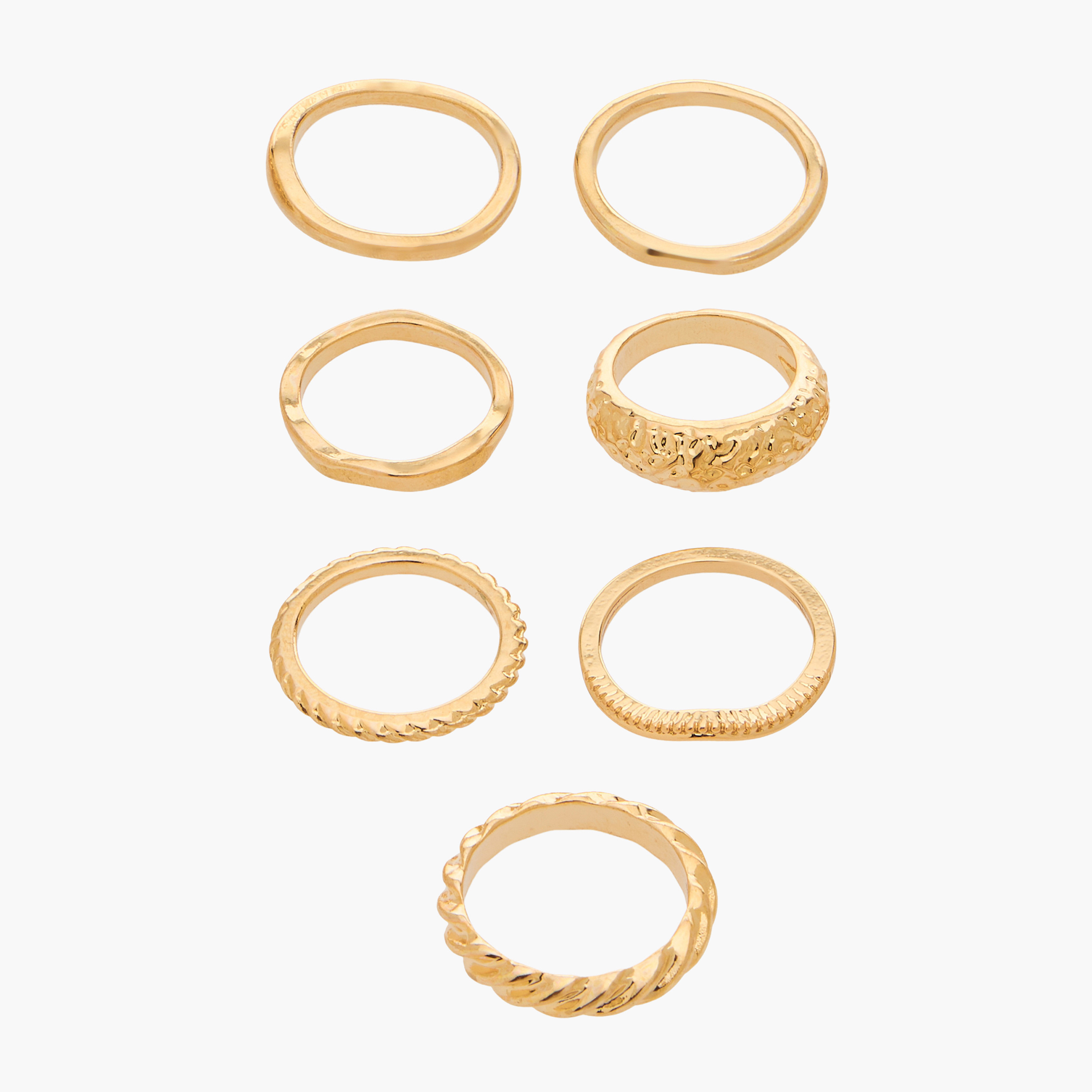 Set of 7 - Assorted Gold Tone Ring-women-watchesandjewellery-jewellery-rings-image-1
