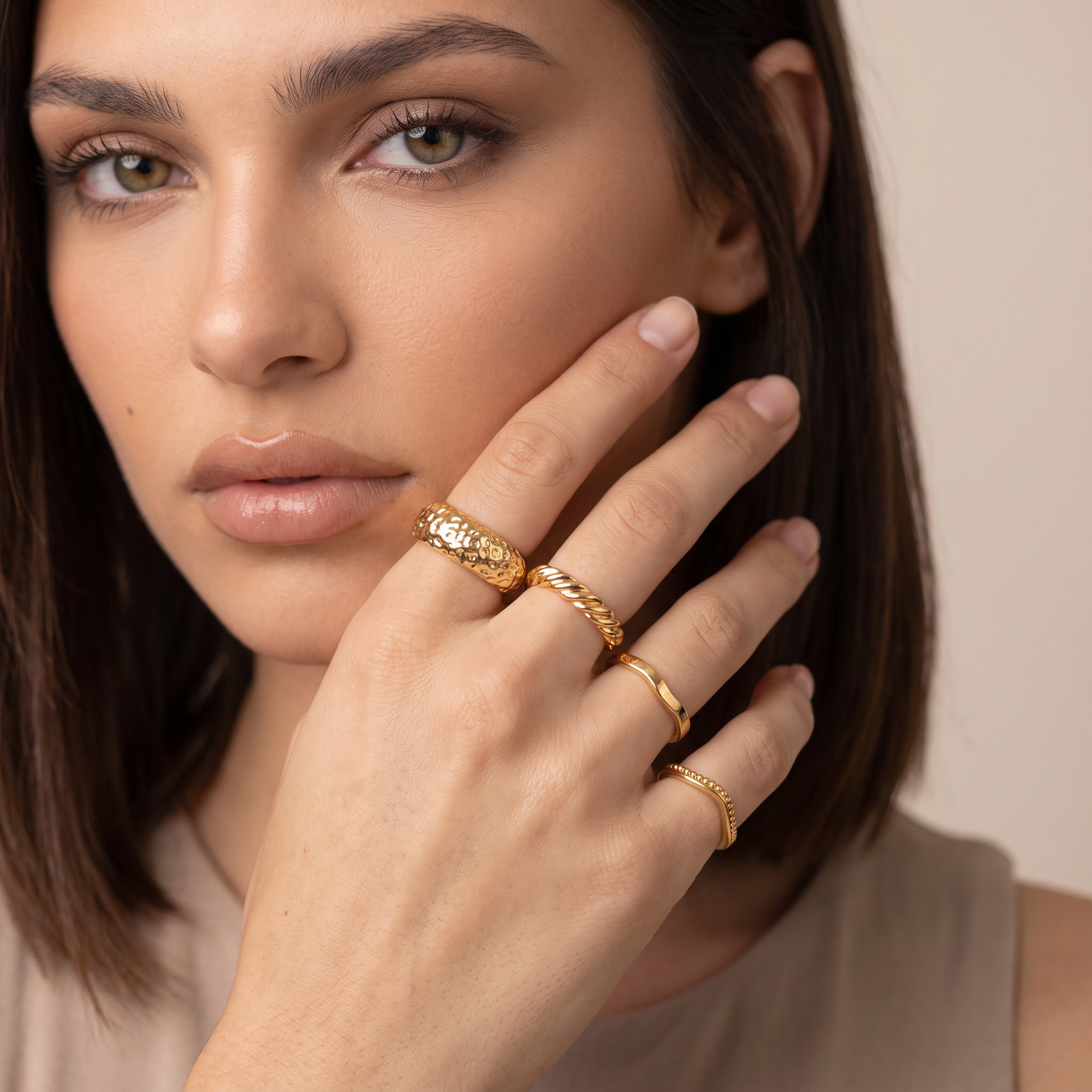 Set of 7 - Assorted Gold Tone Ring-women-watchesandjewellery-jewellery-rings-image-2
