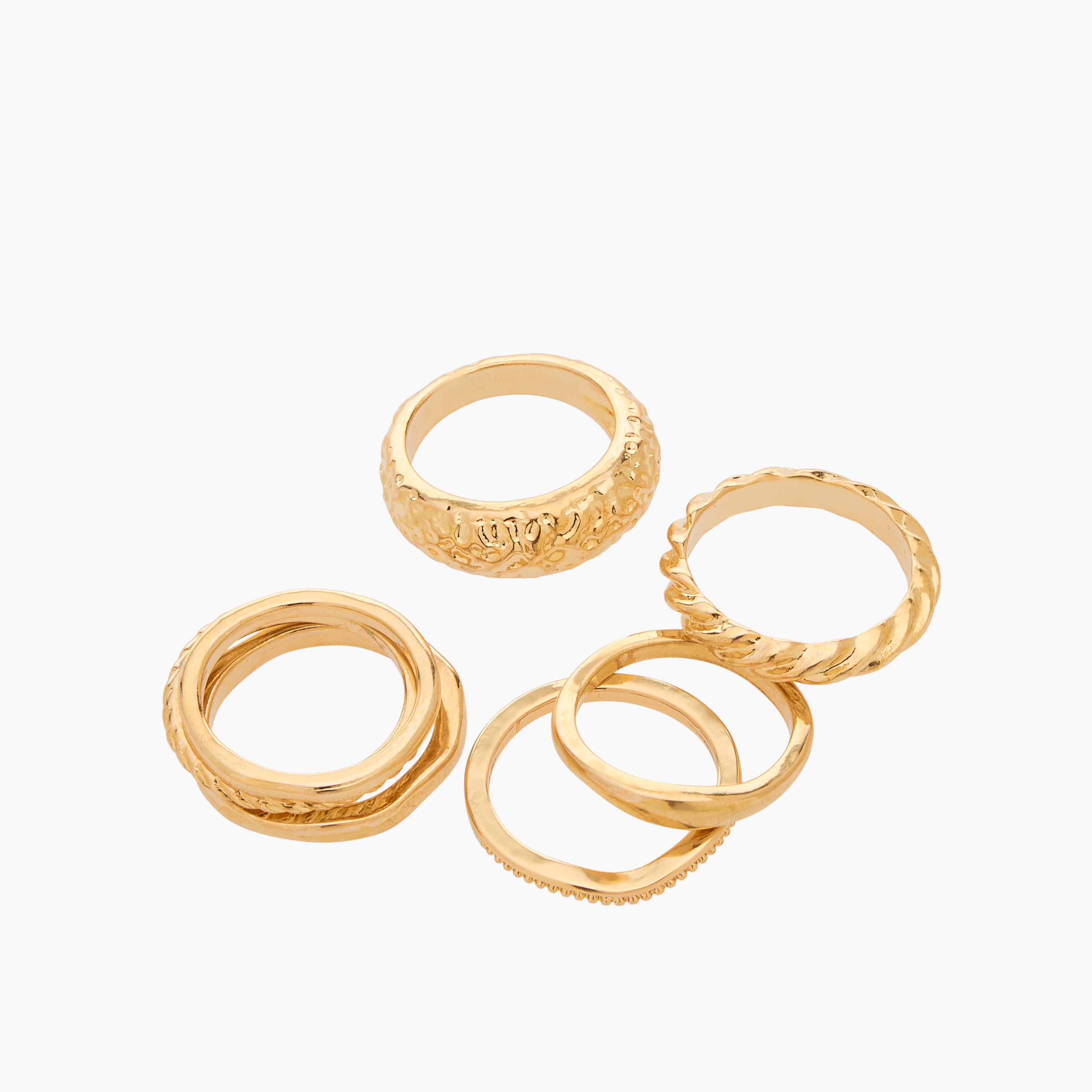 Set of 7 - Assorted Gold Tone Ring-women-watchesandjewellery-jewellery-rings-image-3
