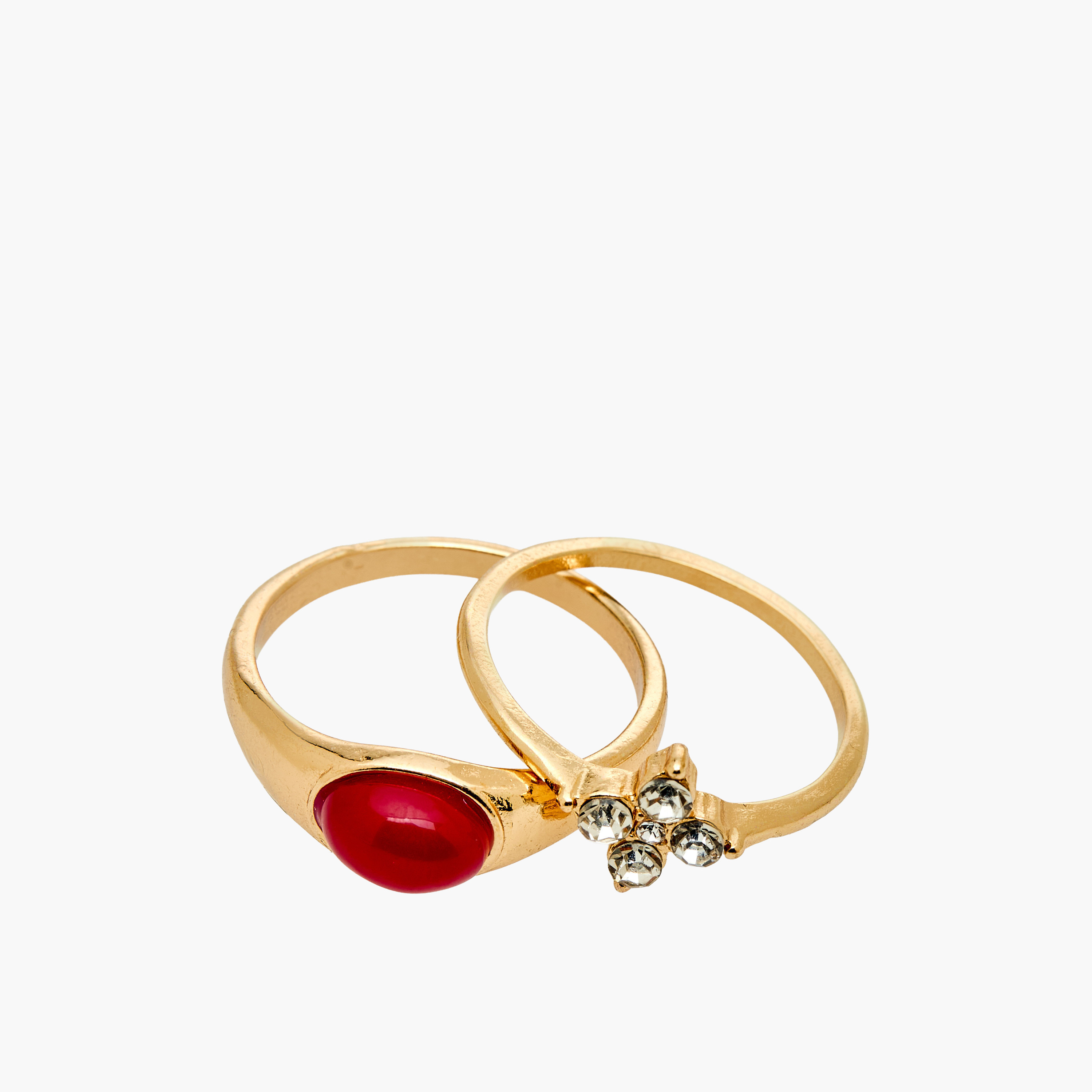 Set of 8 - Embellished Gold Tone Ring-women-watchesandjewellery-jewellery-rings-image-4