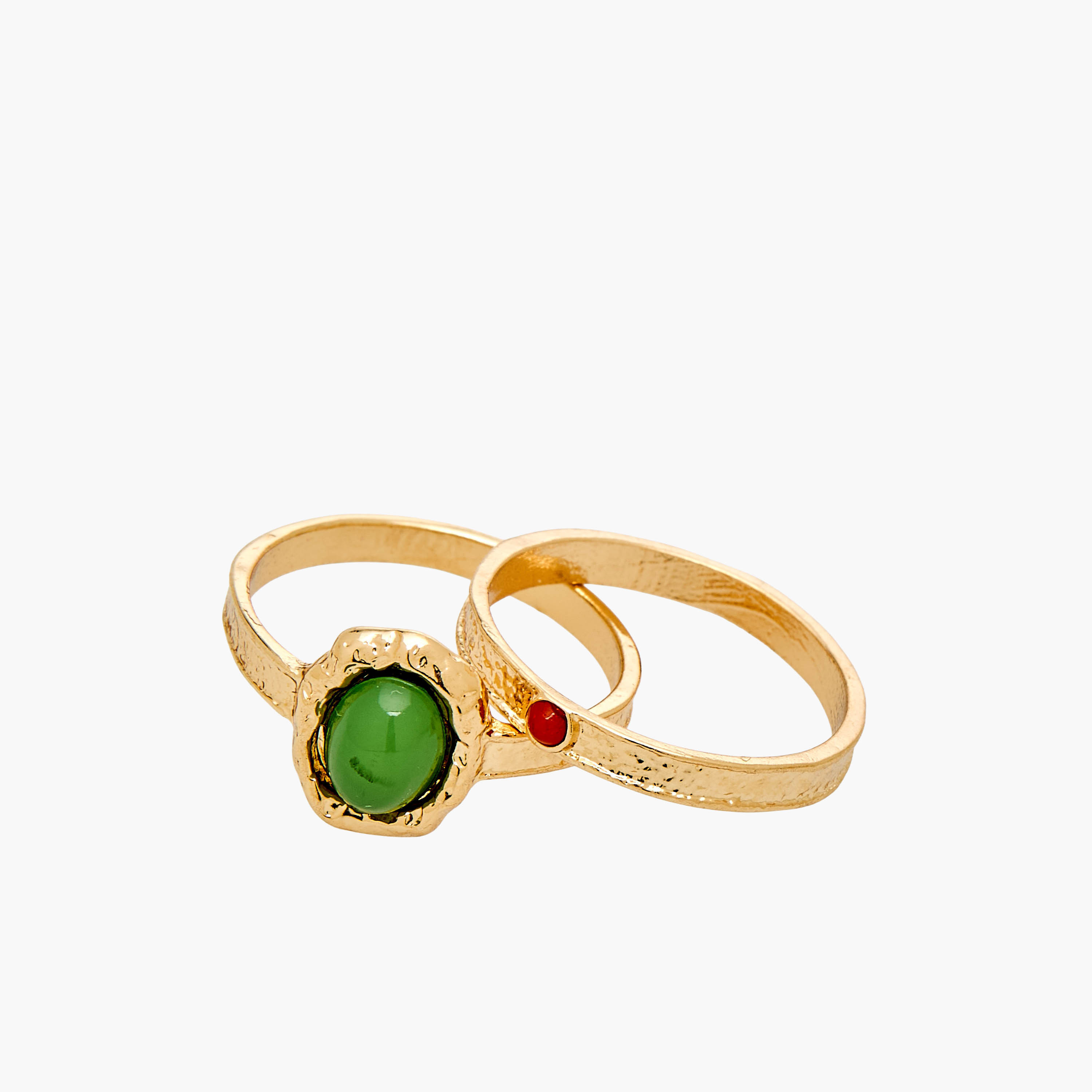 Set of 8 - Embellished Gold Tone Ring-women-watchesandjewellery-jewellery-rings-image-4