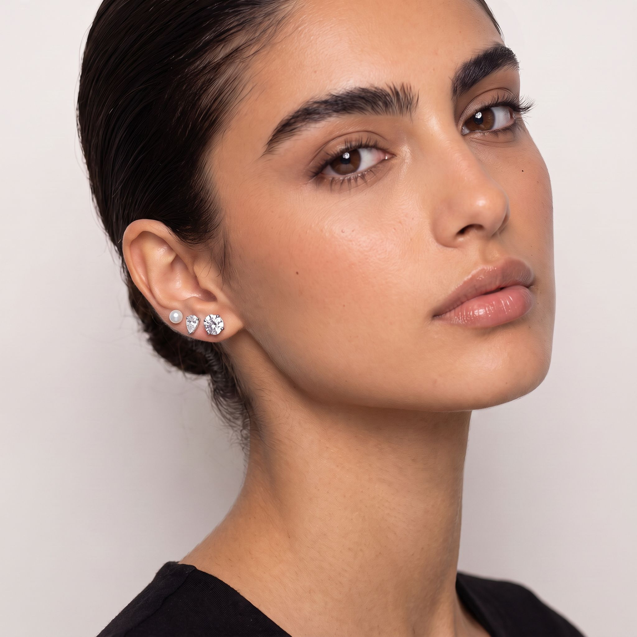 Pack of 9 Silver Tone Assorted Stud Earrings with Pushback Closure-women-watchesandjewellery-jewellery-earrings-image-2