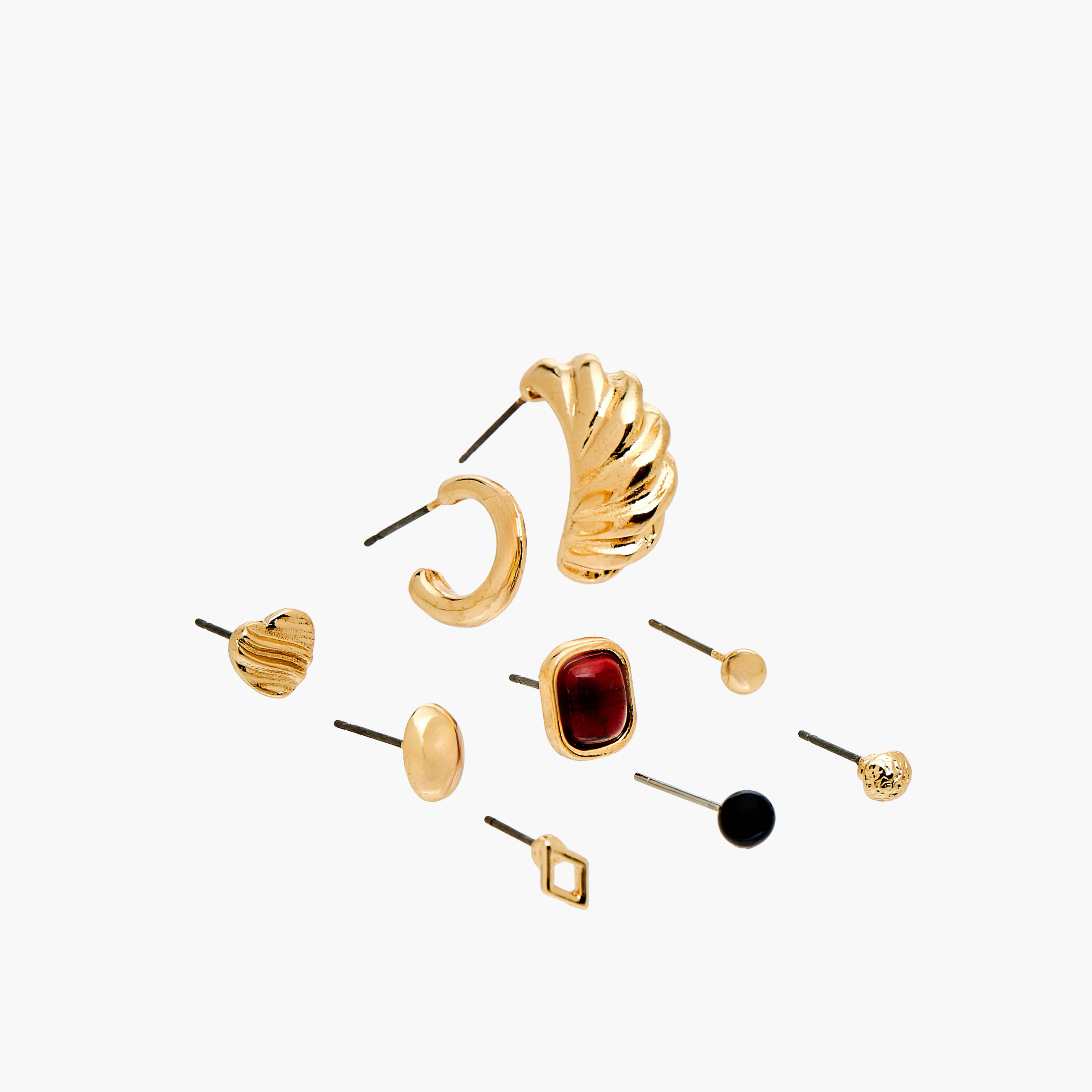Pack of 9 Gold Tone Assorted Earrings with Pushback Closure-women-watchesandjewellery-jewellery-earrings-image-3