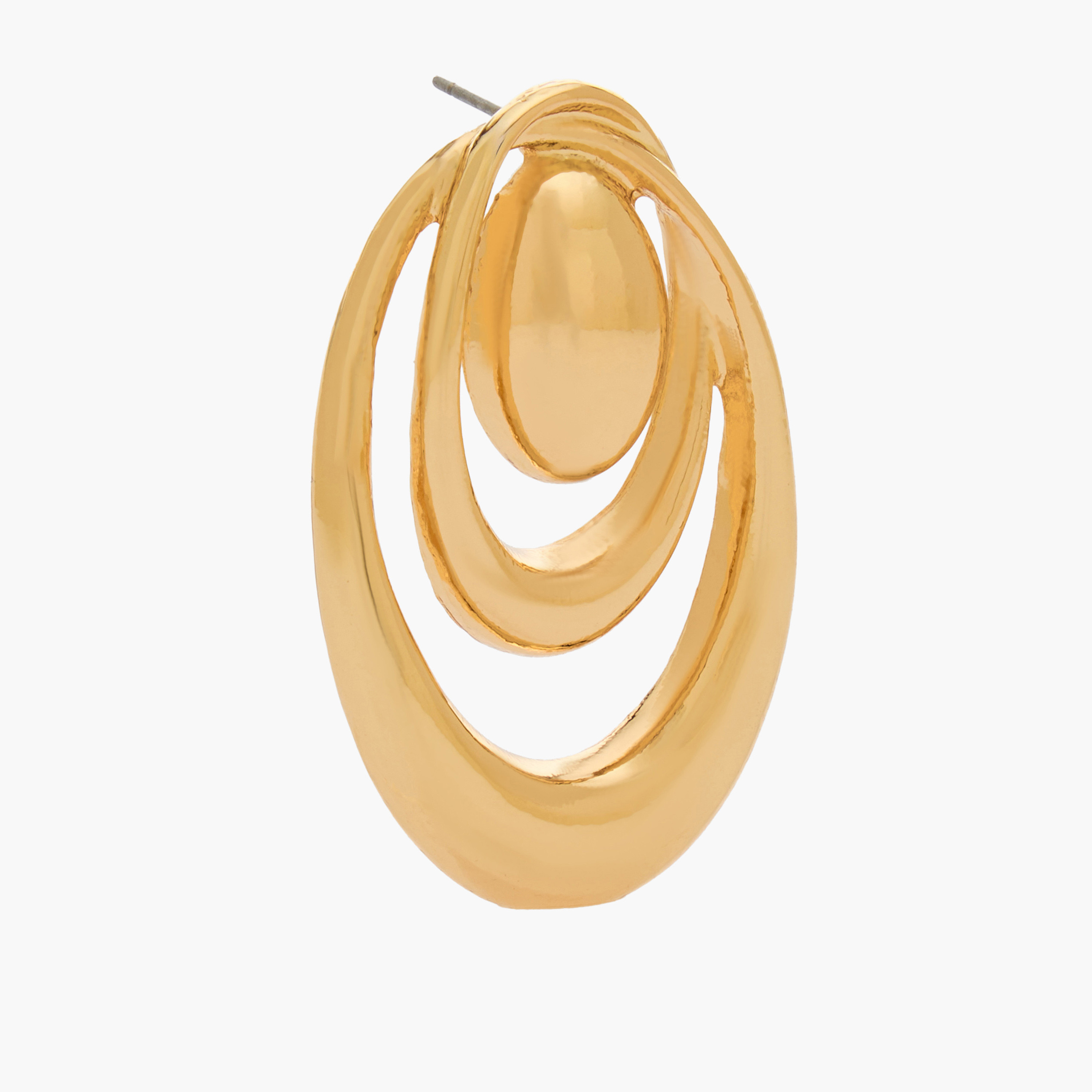 Gold Tone Disc Earrings with Pushback Closure-women-watchesandjewellery-jewellery-earrings-image-3