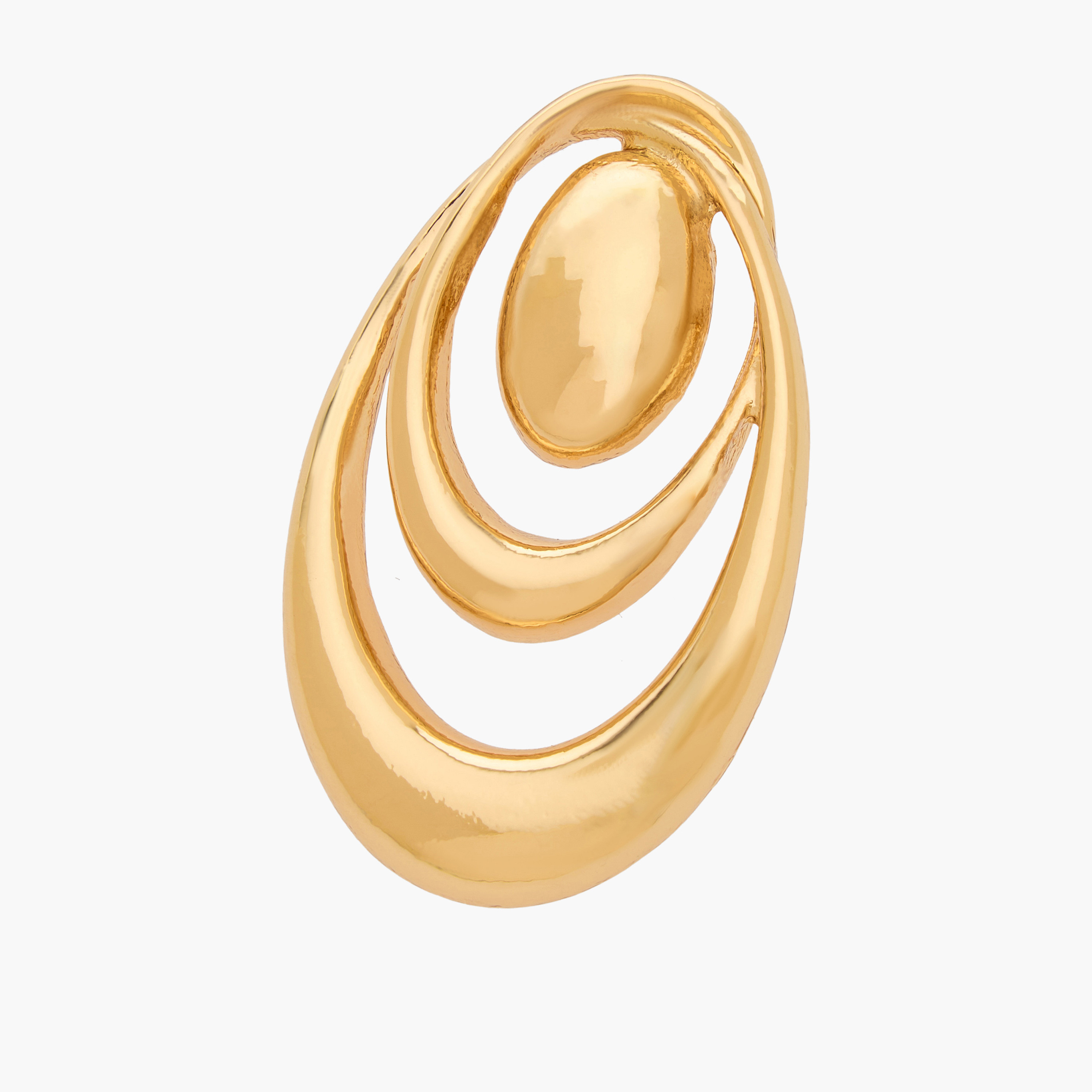 Gold Tone Disc Earrings with Pushback Closure-women-watchesandjewellery-jewellery-earrings-image-4