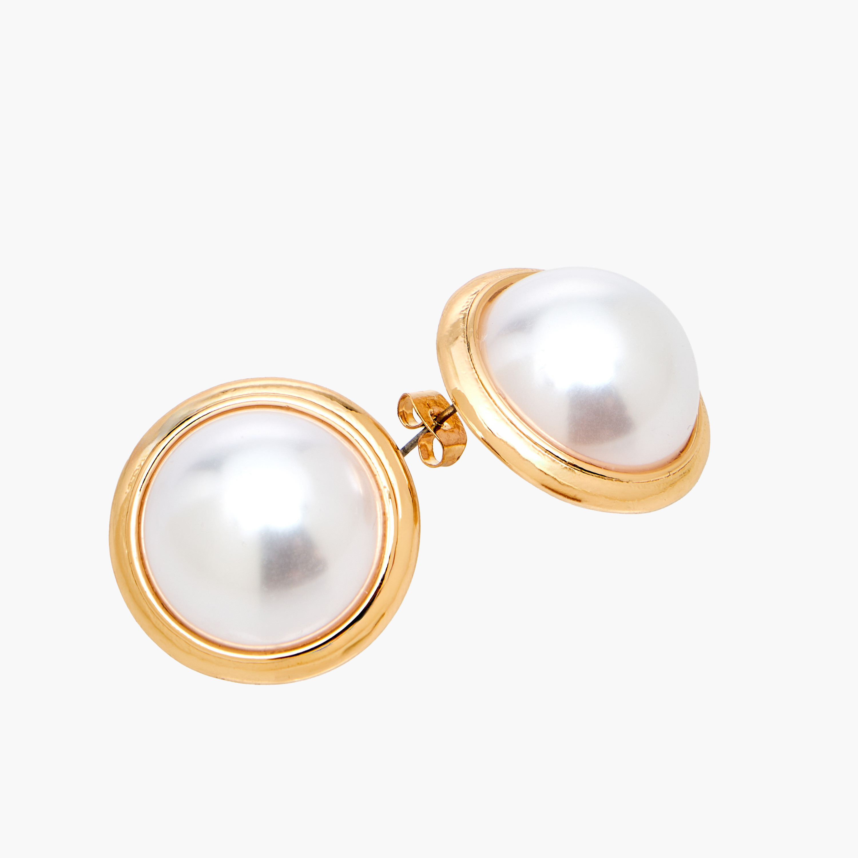 Gold Tone Embellished Stud Earrings with Pushback Closure-women-watchesandjewellery-jewellery-earrings-image-5