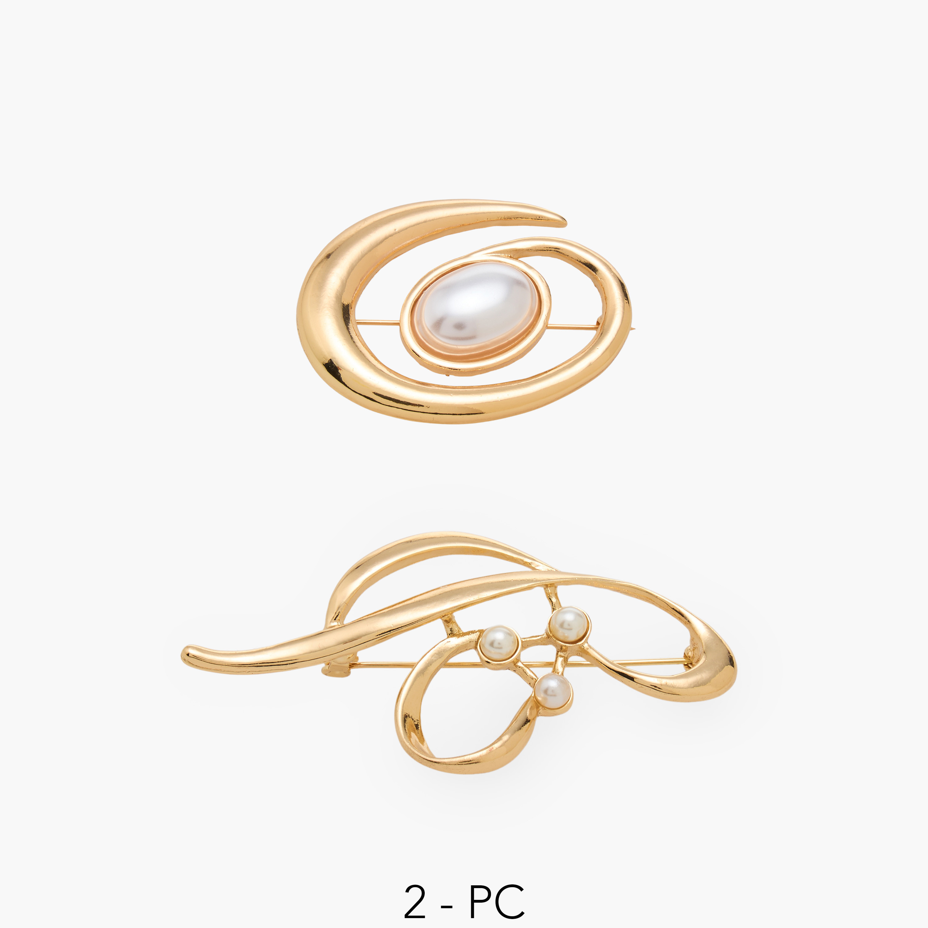 طقم من 2 - بروش مزين بلون ذهبي-women-clothingaccessories-novelties-image-1