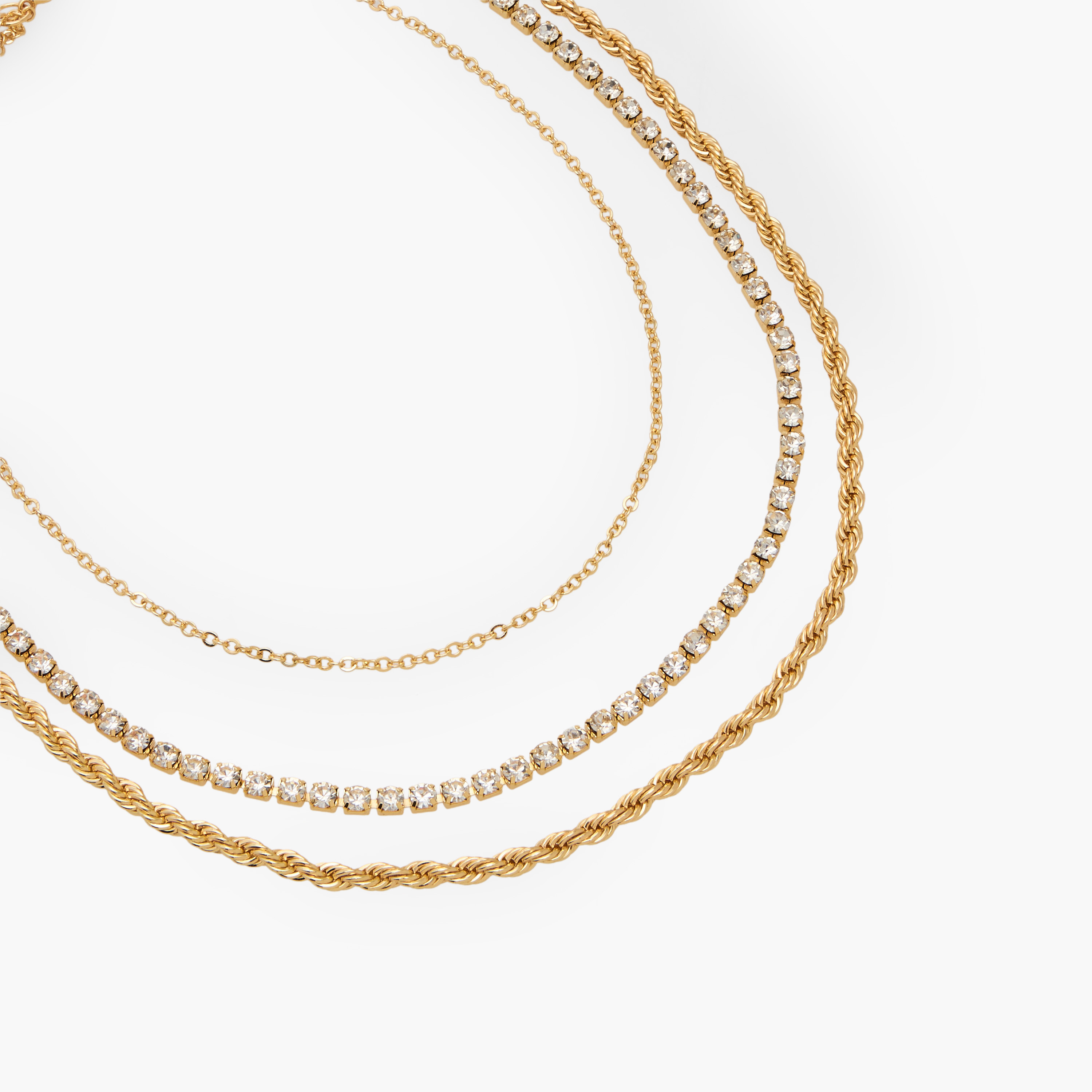 Gold Tone Necklace with Layered Design-women-watchesandjewellery-jewellery-necklacesandpendants-image-3