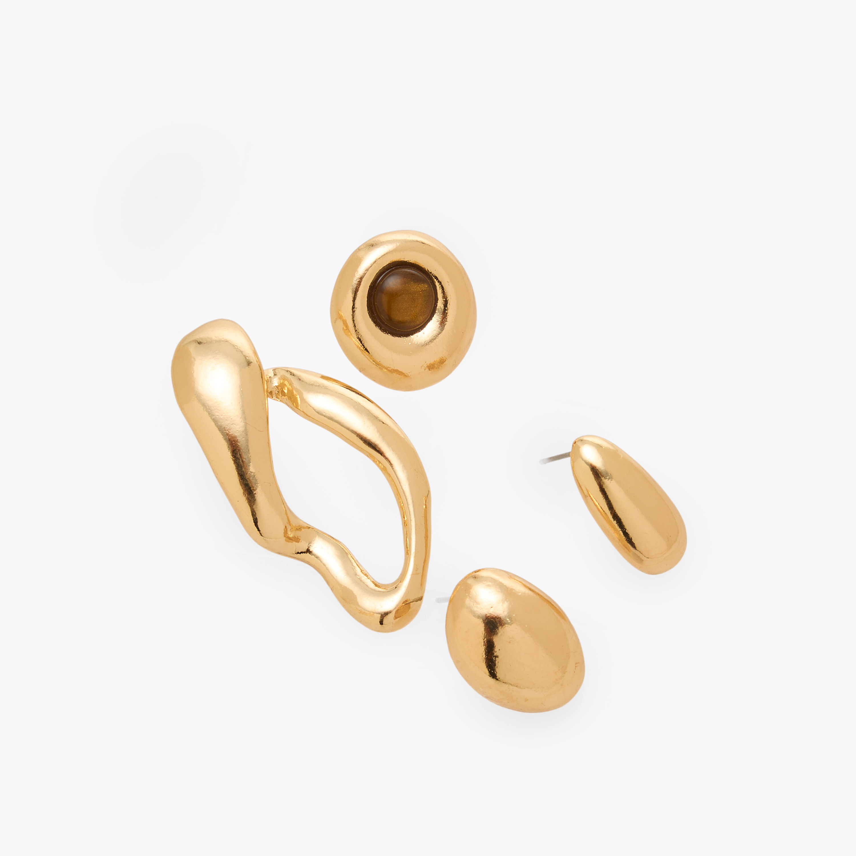 Pack of 4 Gold Tone Assorted Earrings with Pushback Closure-women-watchesandjewellery-jewellery-earrings-image-3
