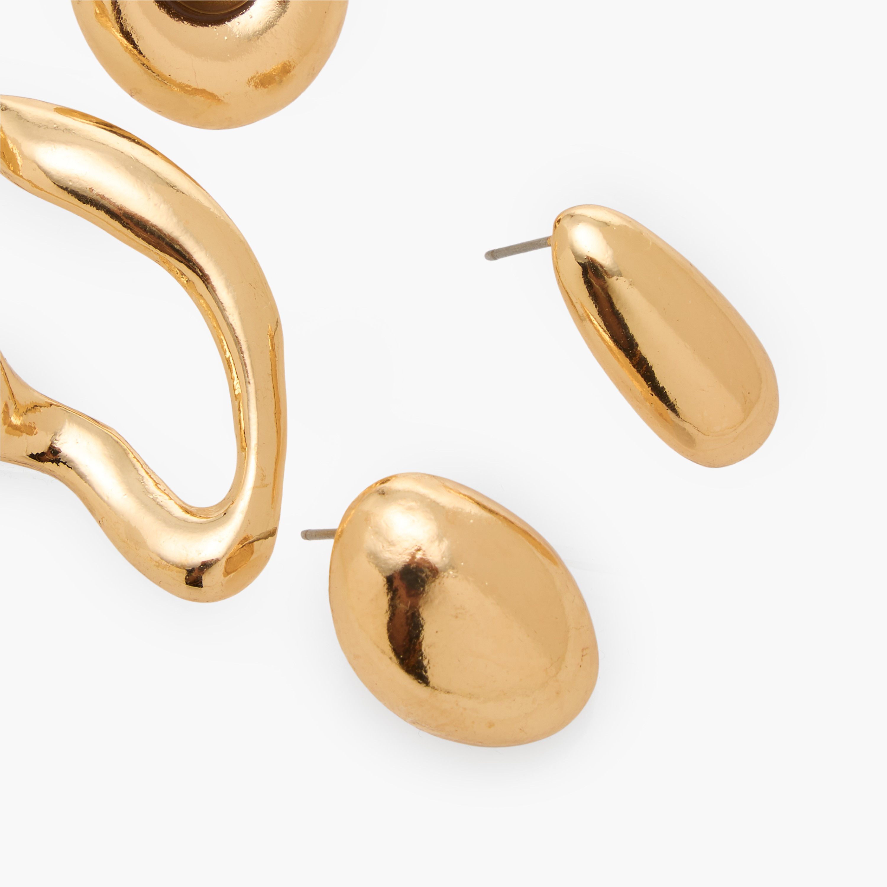 Pack of 4 Gold Tone Assorted Earrings with Pushback Closure-women-watchesandjewellery-jewellery-earrings-image-4