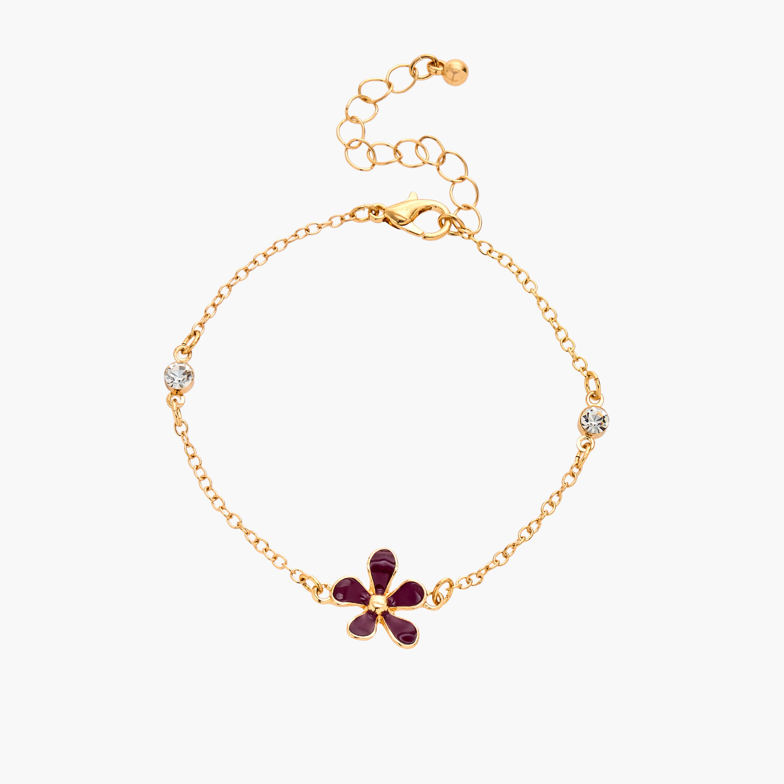طقم أساور ذهبية أنيقة بتصاميم زهور وفراشات 5 قطع-women-watchesandjewellery-jewellery-banglesandbracelets-image-3