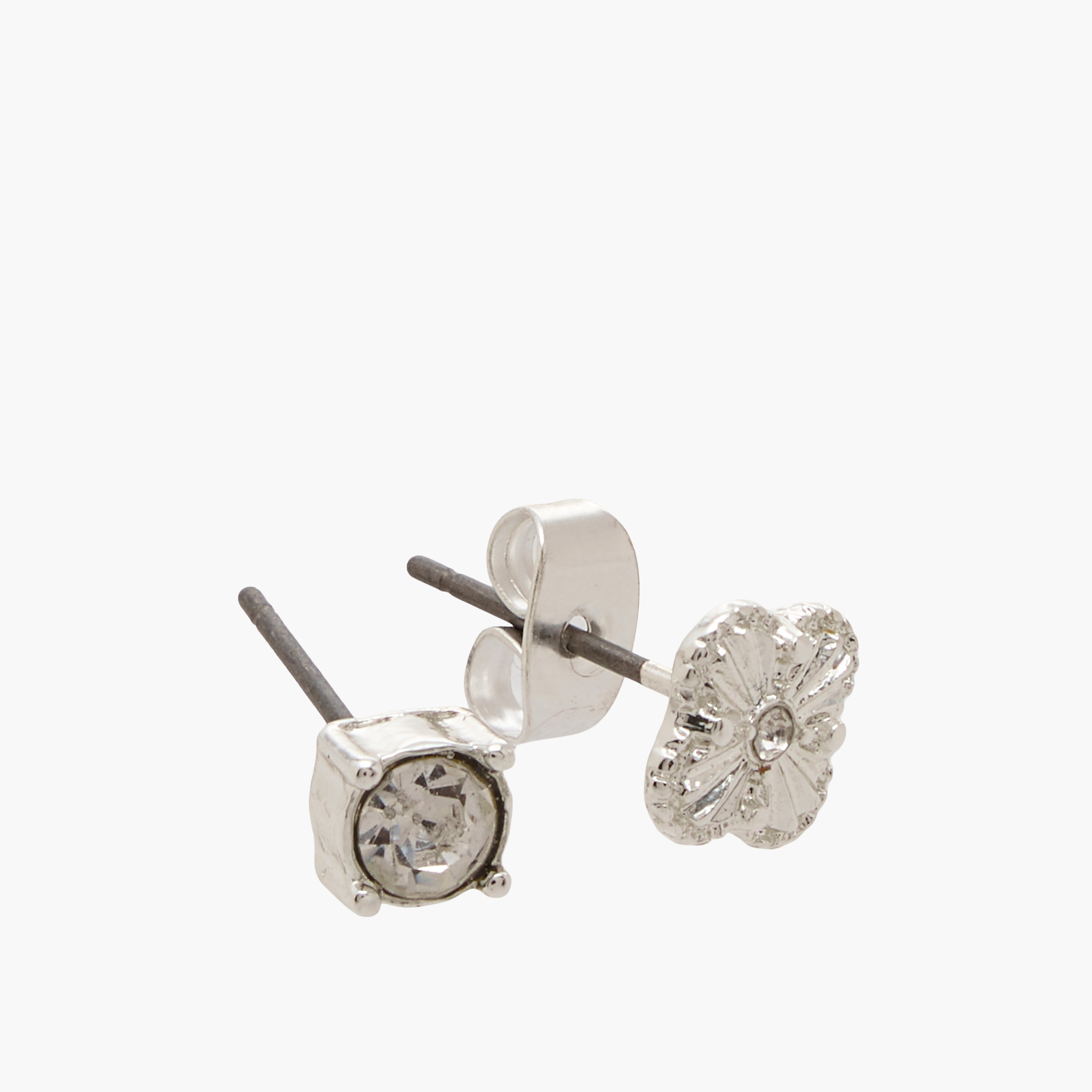 Pack of 9 Silver Tone Assorted Earrings with Pushback Closure-women-watchesandjewellery-jewellery-earrings-image-5