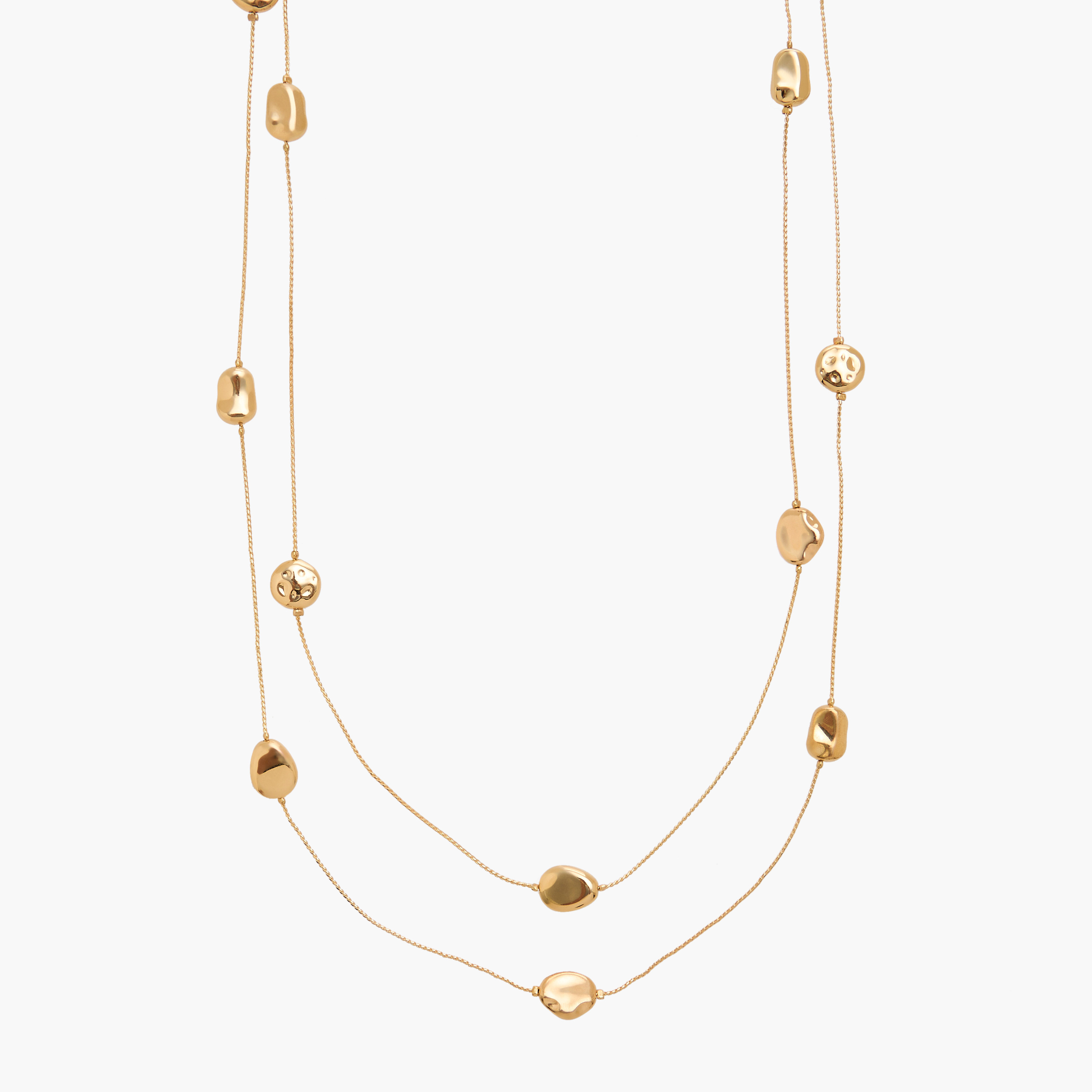 عقد طبقات لون ذهبي بزينة خرز-women-watchesandjewellery-jewellery-necklacesandpendants-image-1