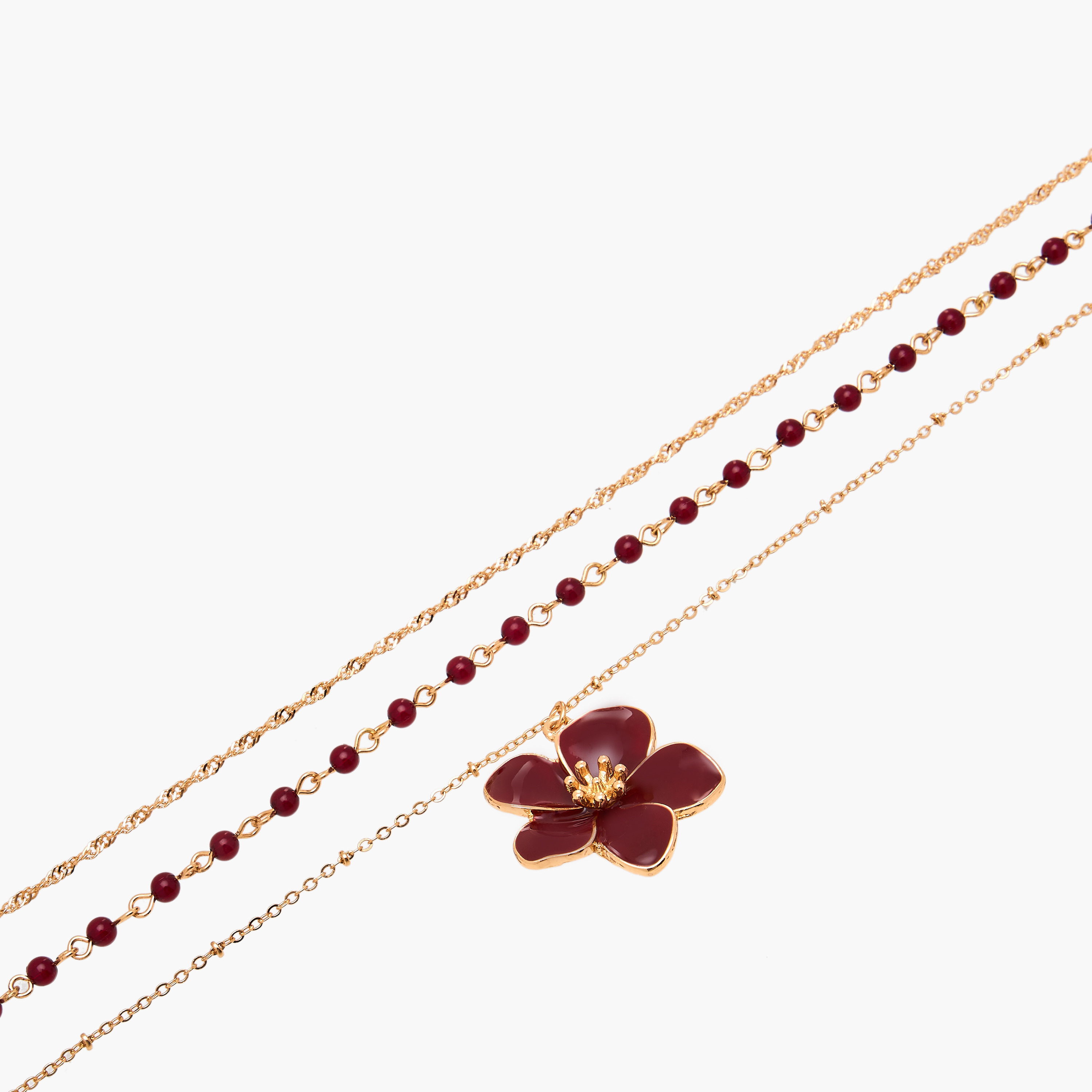 طقم عقد ذهبي مزين 3 قطع-women-watchesandjewellery-jewellery-necklacesandpendants-image-7