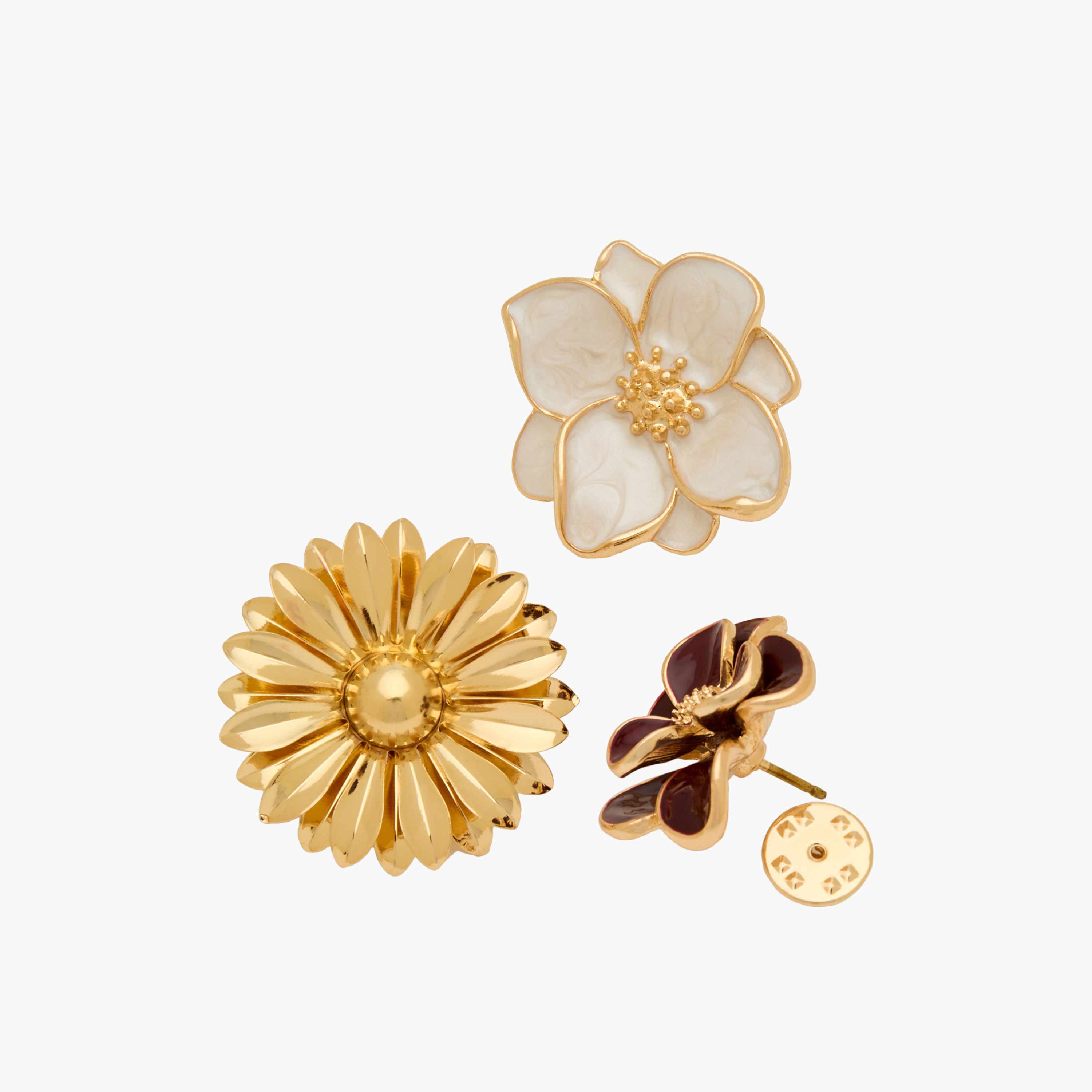 Set of 3 - Floral Gold Tone Brooch-women-clothingaccessories-novelties-image-6