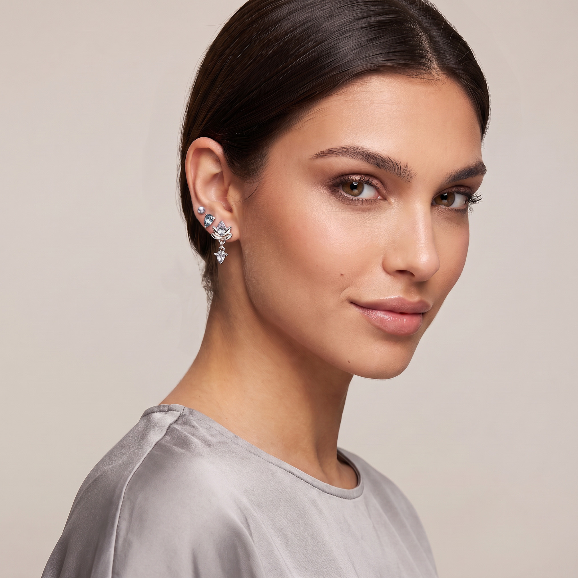 Pack of 9 Silver Tone Embellished Stud Earrings with Pushback Closure-women-watchesandjewellery-jewellery-earrings-image-2