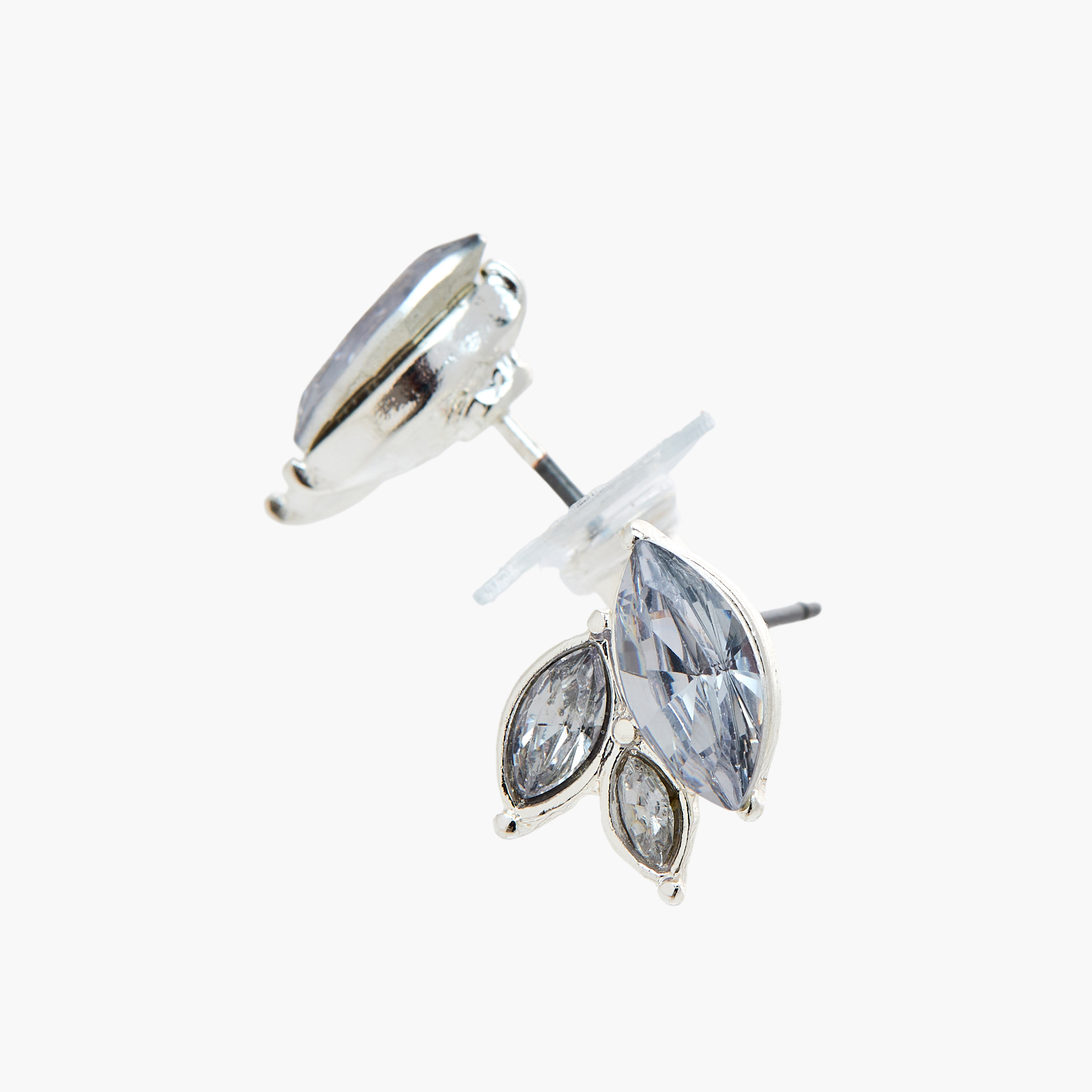Pack of 9 Silver Tone Embellished Stud Earrings with Pushback Closure-women-watchesandjewellery-jewellery-earrings-image-5