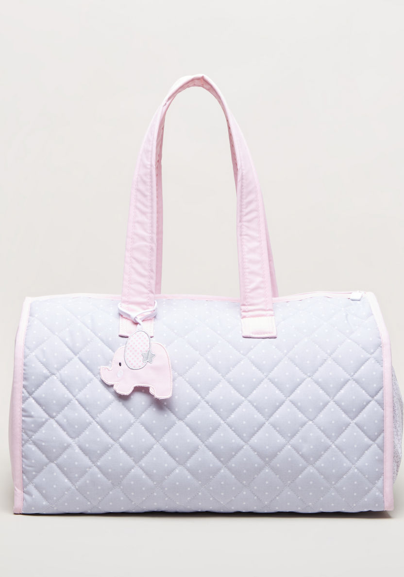 Cambrass Fante Quilted Diaper Bag with Elephant Applique Detail-Diaper Bags-image-0