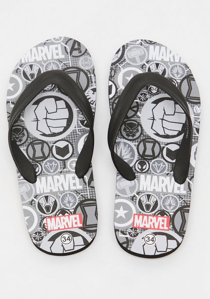 Avengers Print Slip-On Thong Slippers-Girl%27s Flip Flops & Beach Slippers-image-3