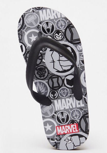 Avengers Print Slip-On Thong Slippers-Girl%27s Flip Flops & Beach Slippers-image-4