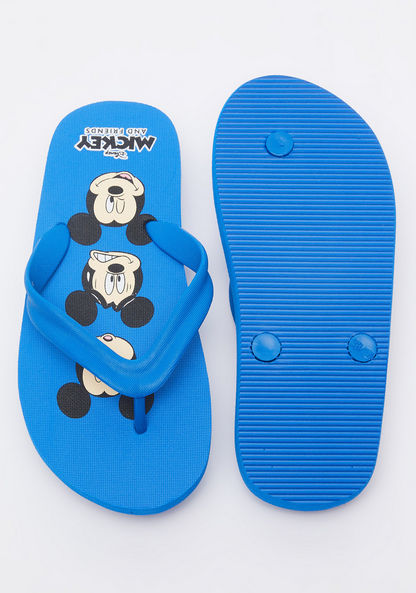 Mickey Mouse Print Slip-On Thong Slippers