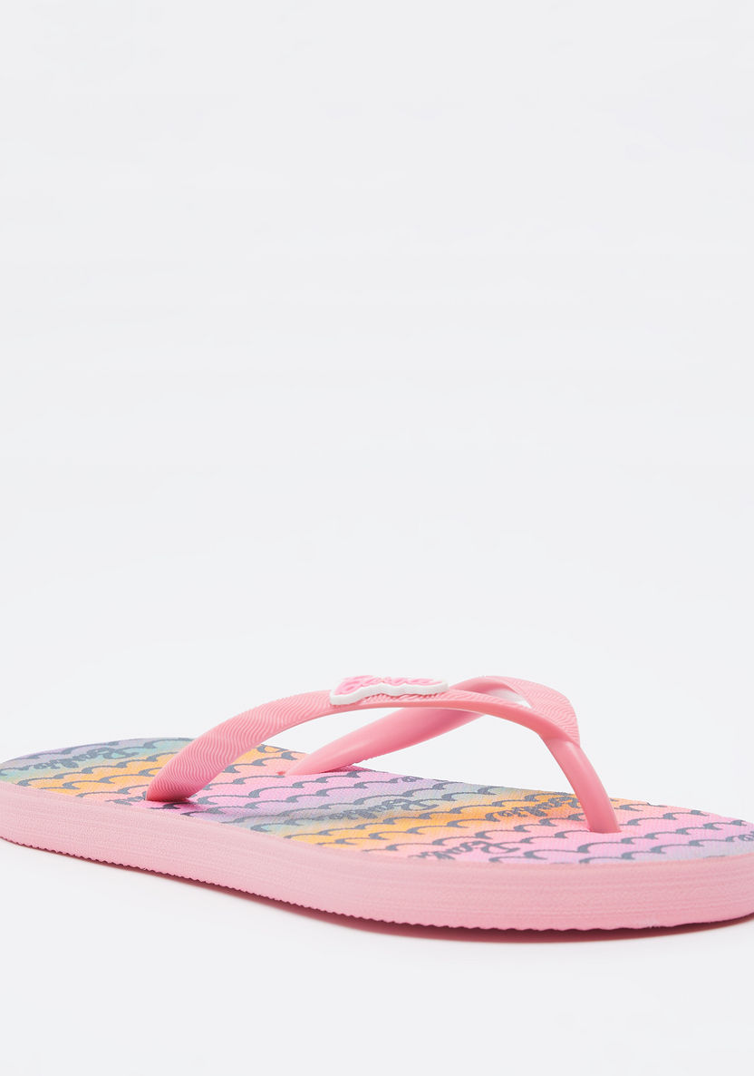 Barbie Print Slip-On Thong Slippers-Girl%27s Flip Flops & Beach Slippers-image-1
