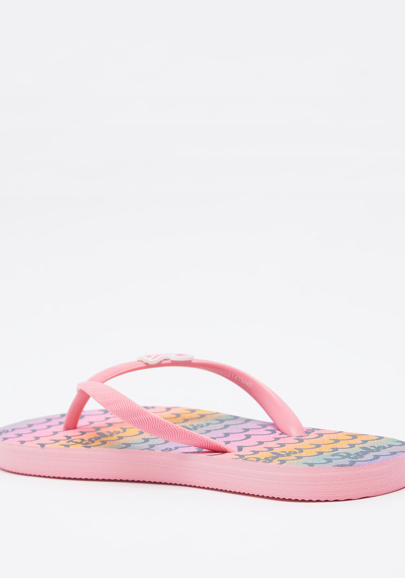 Barbie Print Slip-On Thong Slippers-Girl%27s Flip Flops & Beach Slippers-image-2