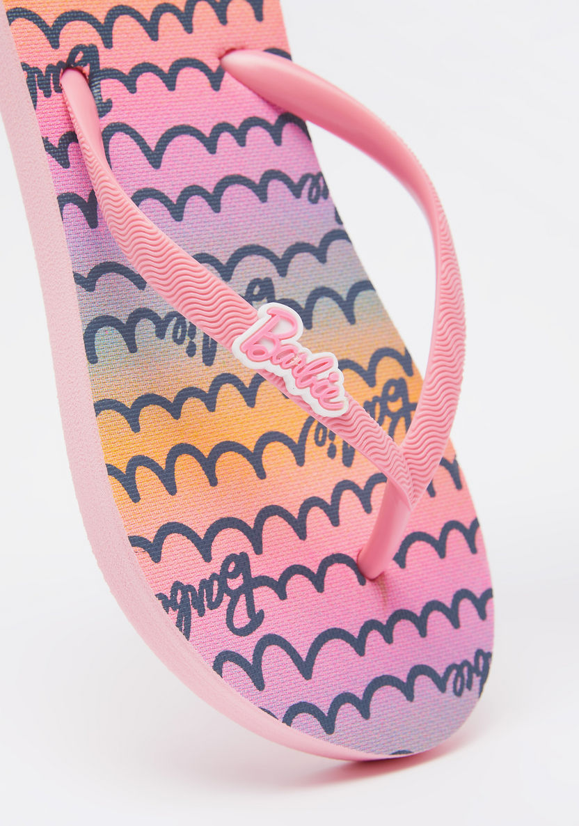 Barbie Print Slip-On Thong Slippers-Girl%27s Flip Flops & Beach Slippers-image-4