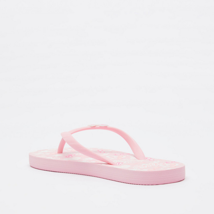 Barbie Print Slip-On Thong Slippers