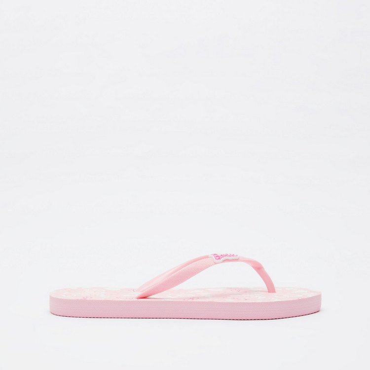 Barbie Print Slip-On Thong Slippers